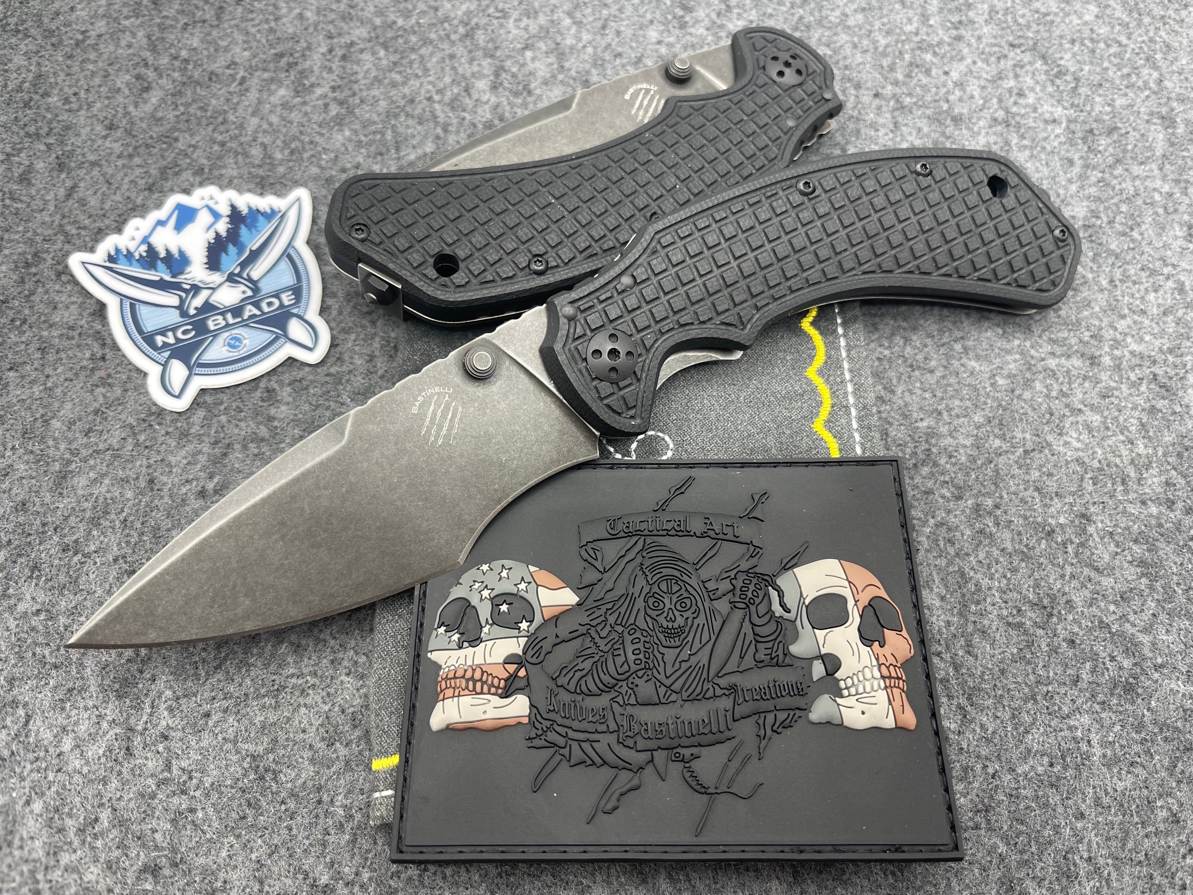 Bastinelli Knives & Fred Mastro Alpha 1 Black Milled G10 Handle Folder