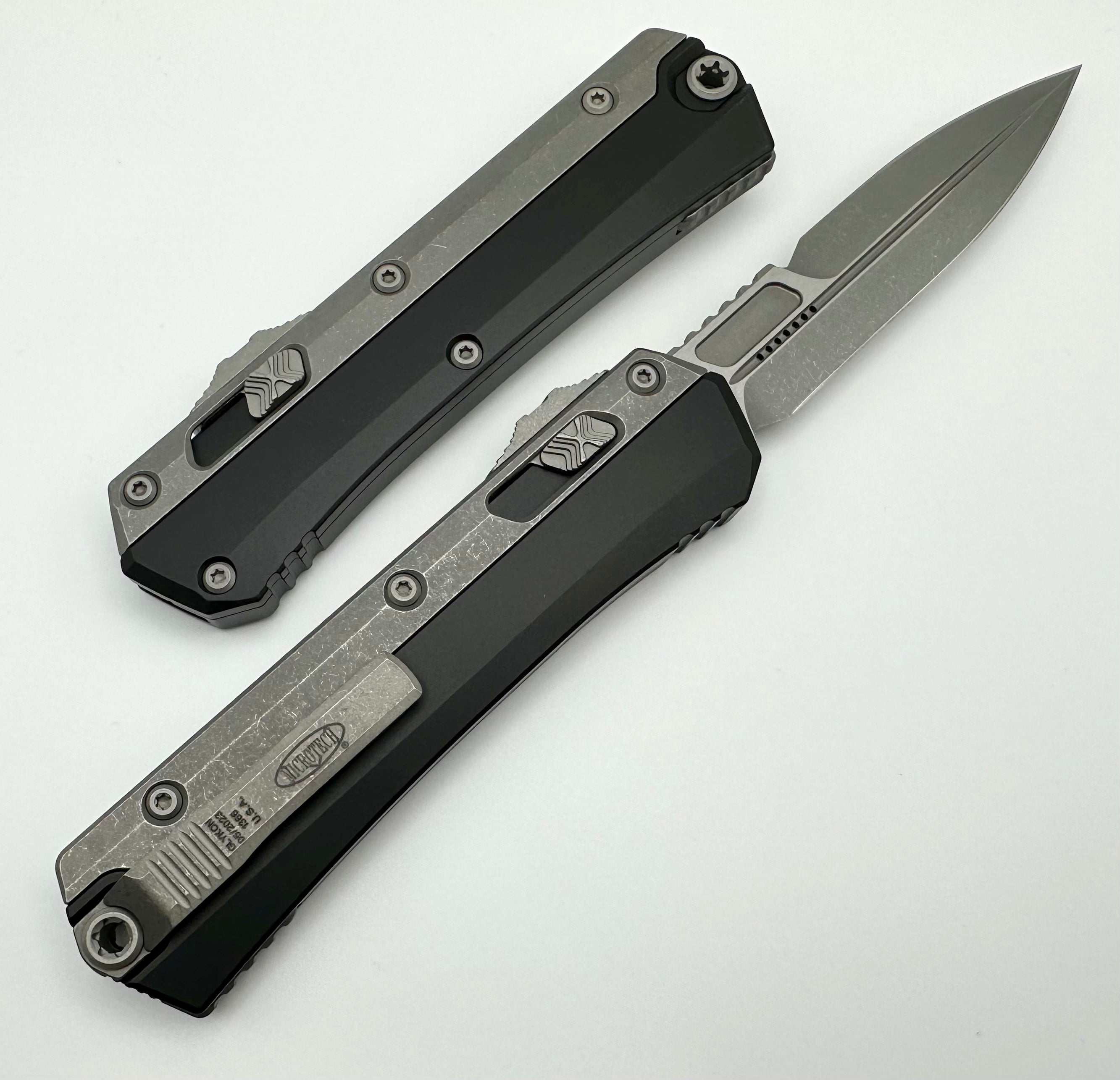 Microtech Glykon Apocalyptic Standard Bayonet w/ Bead Blast Overlay 184-10AP