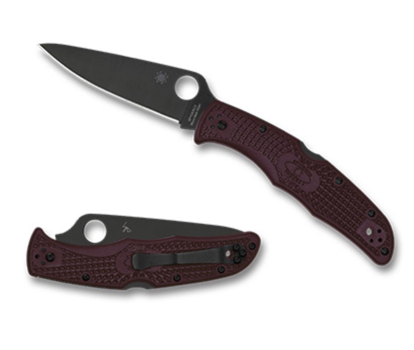 Spyderco Endura 4 Burgundy Lightweight FRN w/ Micro Melt PD1 Sprint Run C10BGBKP