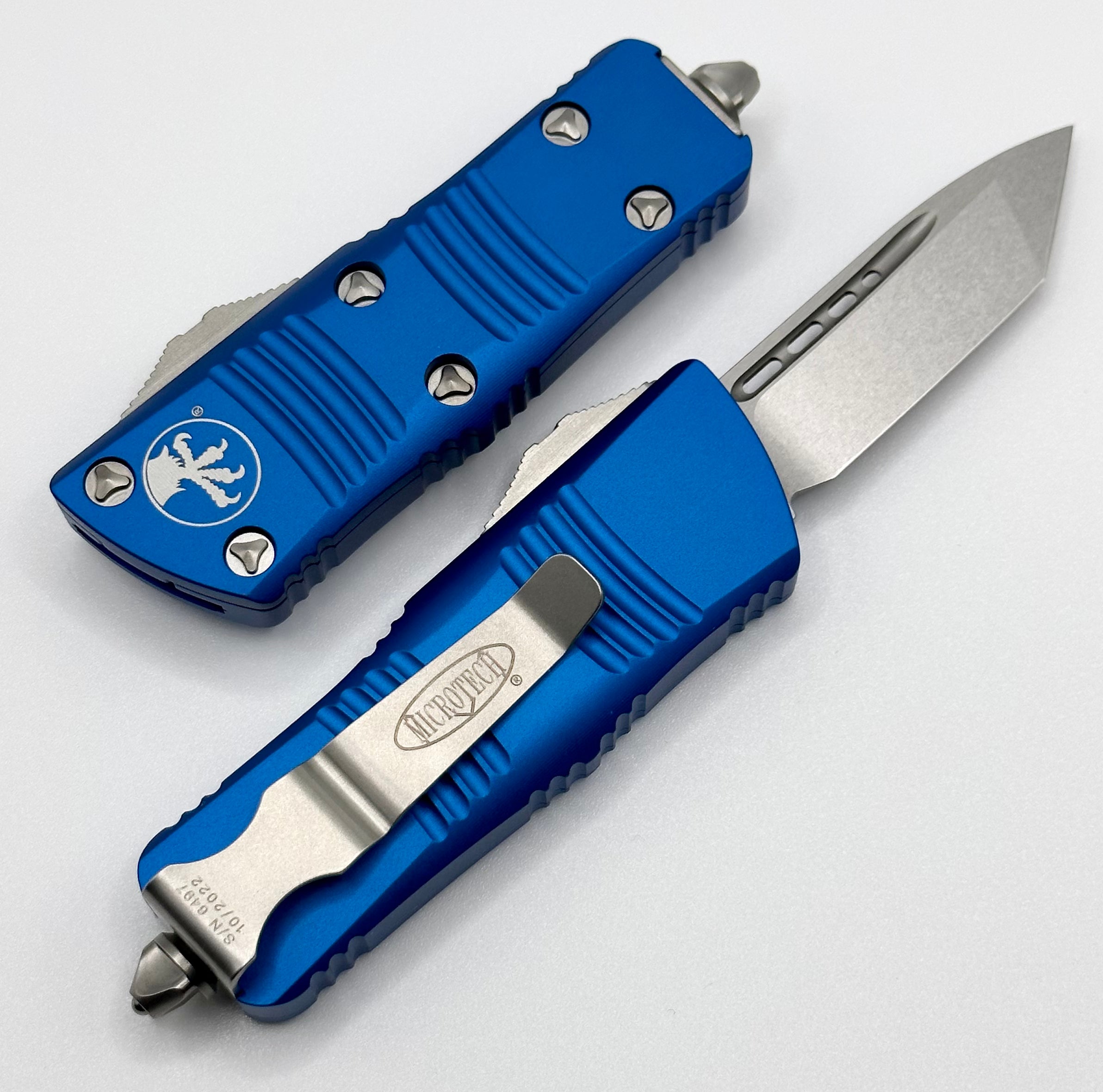 Microtech Troodon Mini Tanto Stonewash & Blue 240-10BL