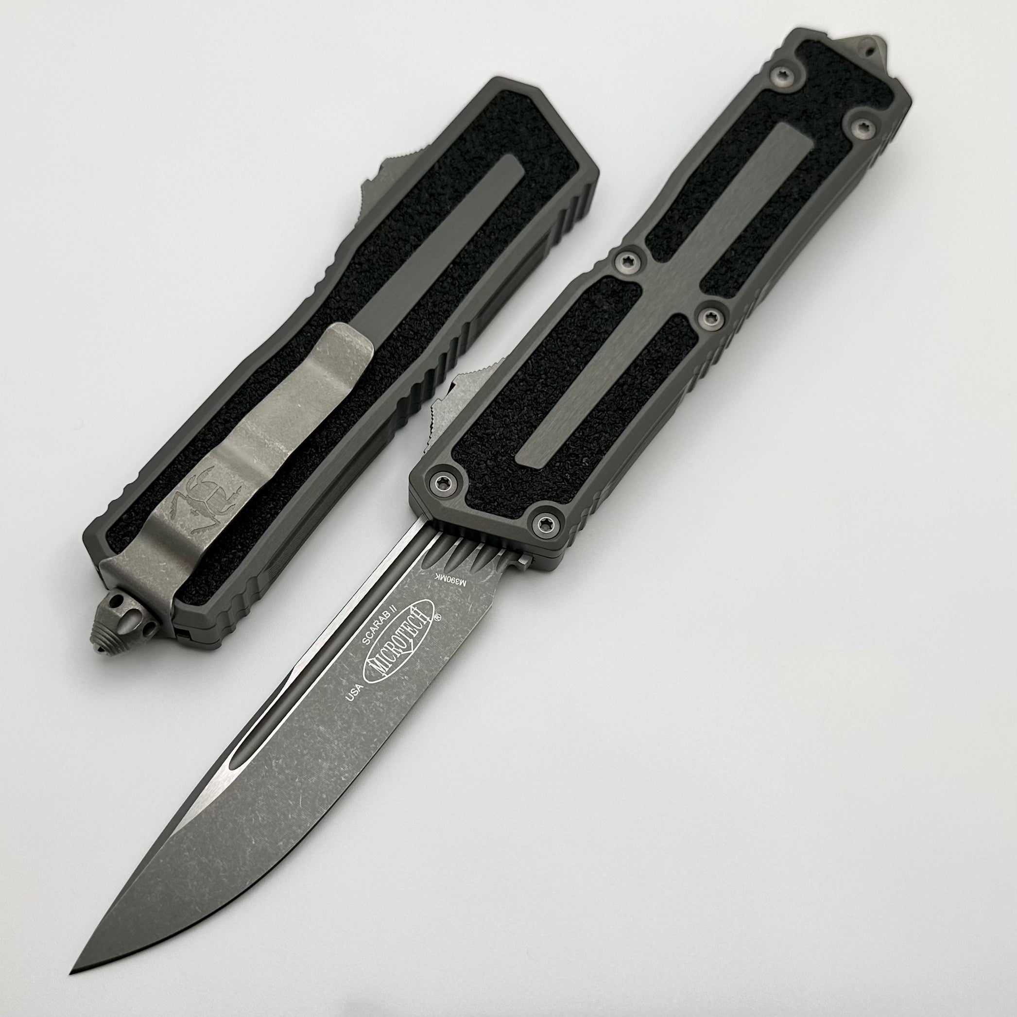 Microtech Scarab 2 Gen 3 S/E Natural Clear Apocalyptic Standard w/ Spine Fluted Blade 1278-10APNC