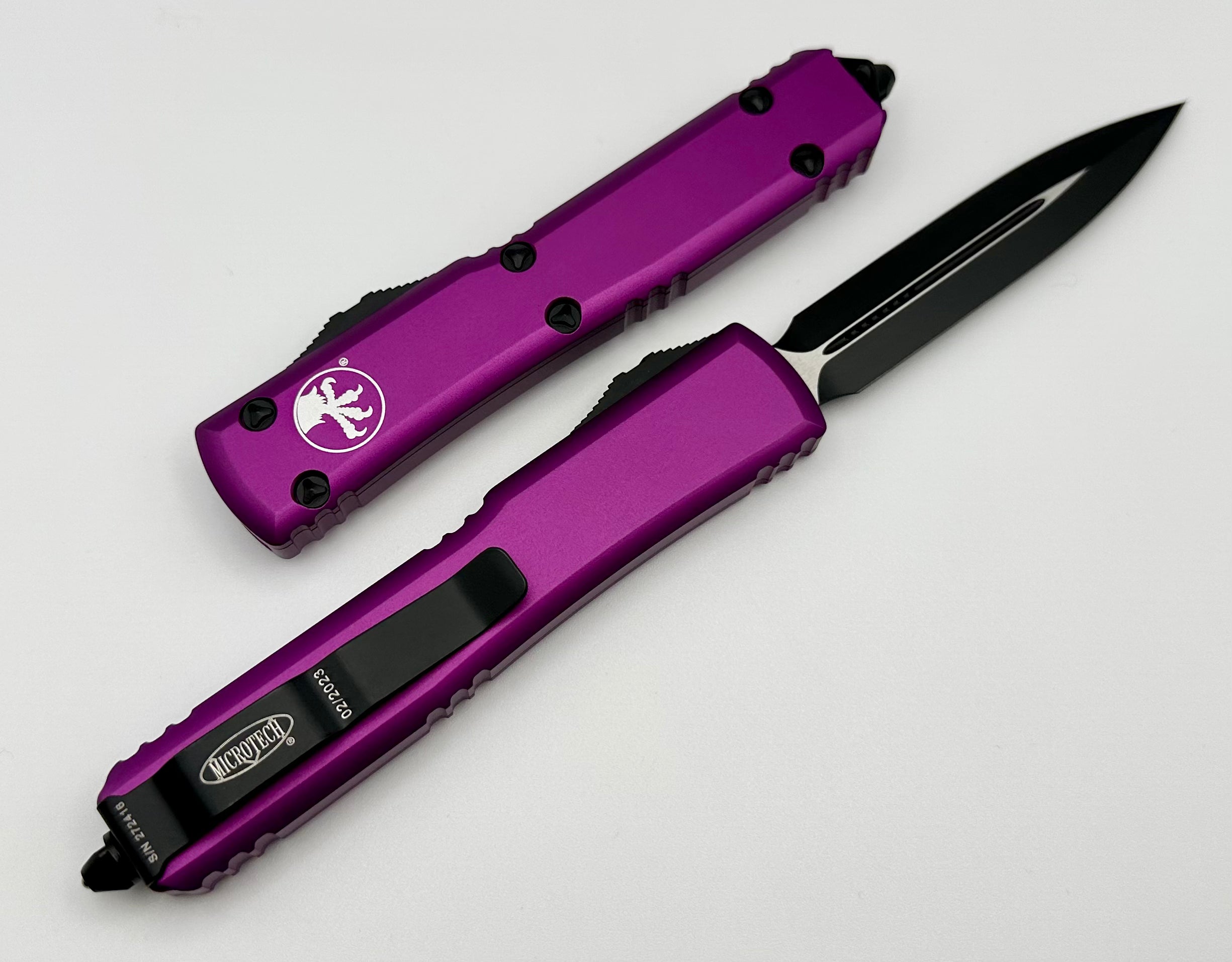 Microtech Ultratech Black Double Edge & Violet 122-1VI