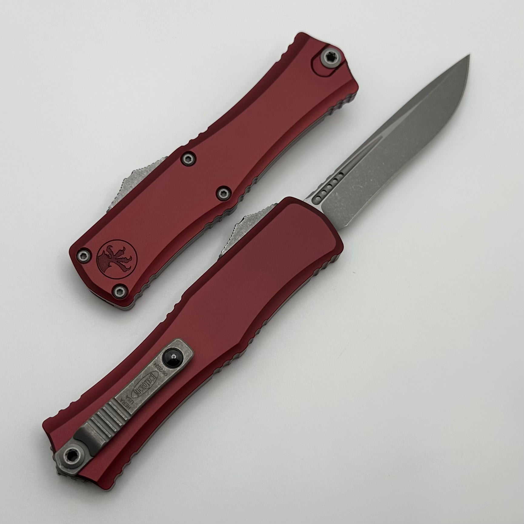 Microtech Knives Mini Hera Apocalyptic Recurve M390MK w/ Merlot Handle 1705M-10APMR