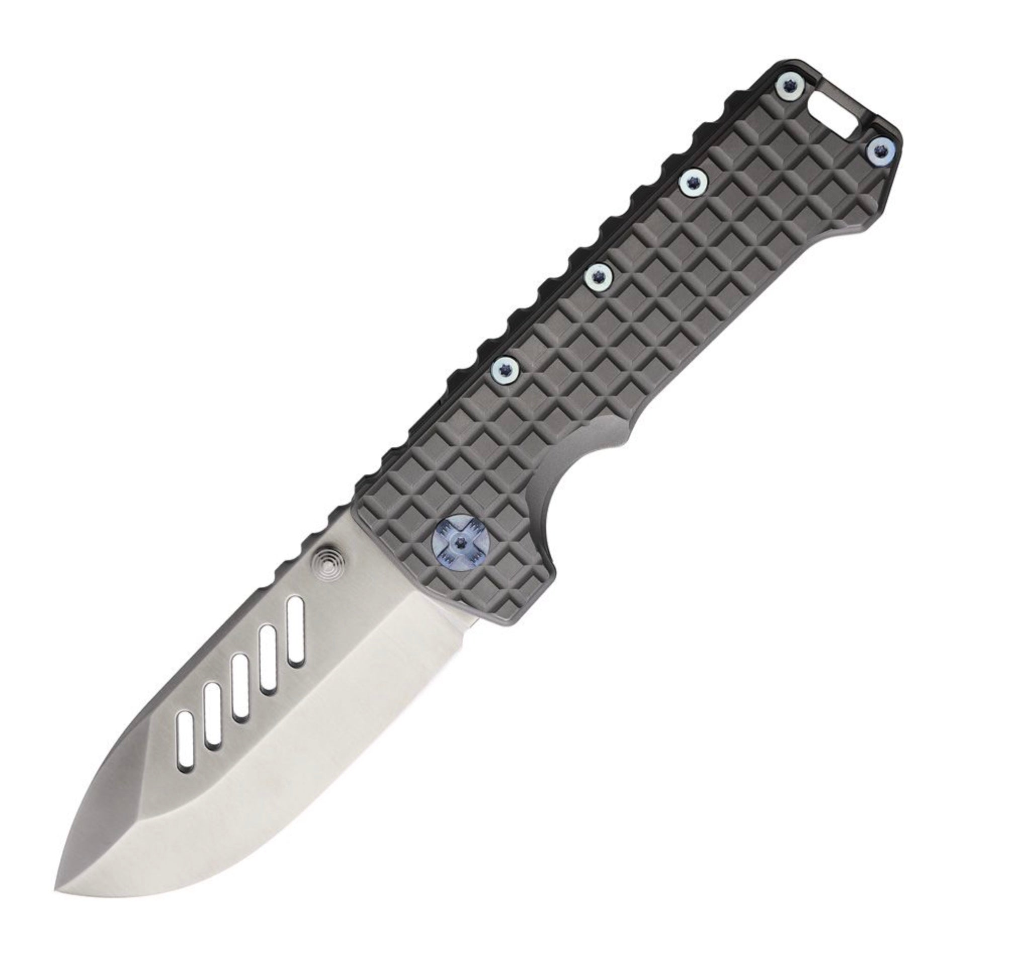 PMP Knives Kodiak Frame Lock Milled Titanium w/ Blue Hardware & M390 PMP062