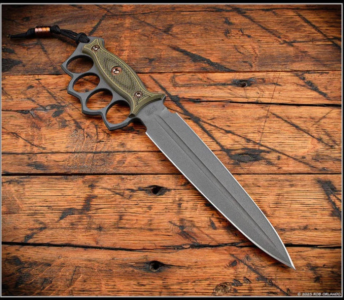 RMJ Tactical Lady Death Dirty Olive G-10 & CPM-3V Fixed Blade ONE PER HOUSEHOLD