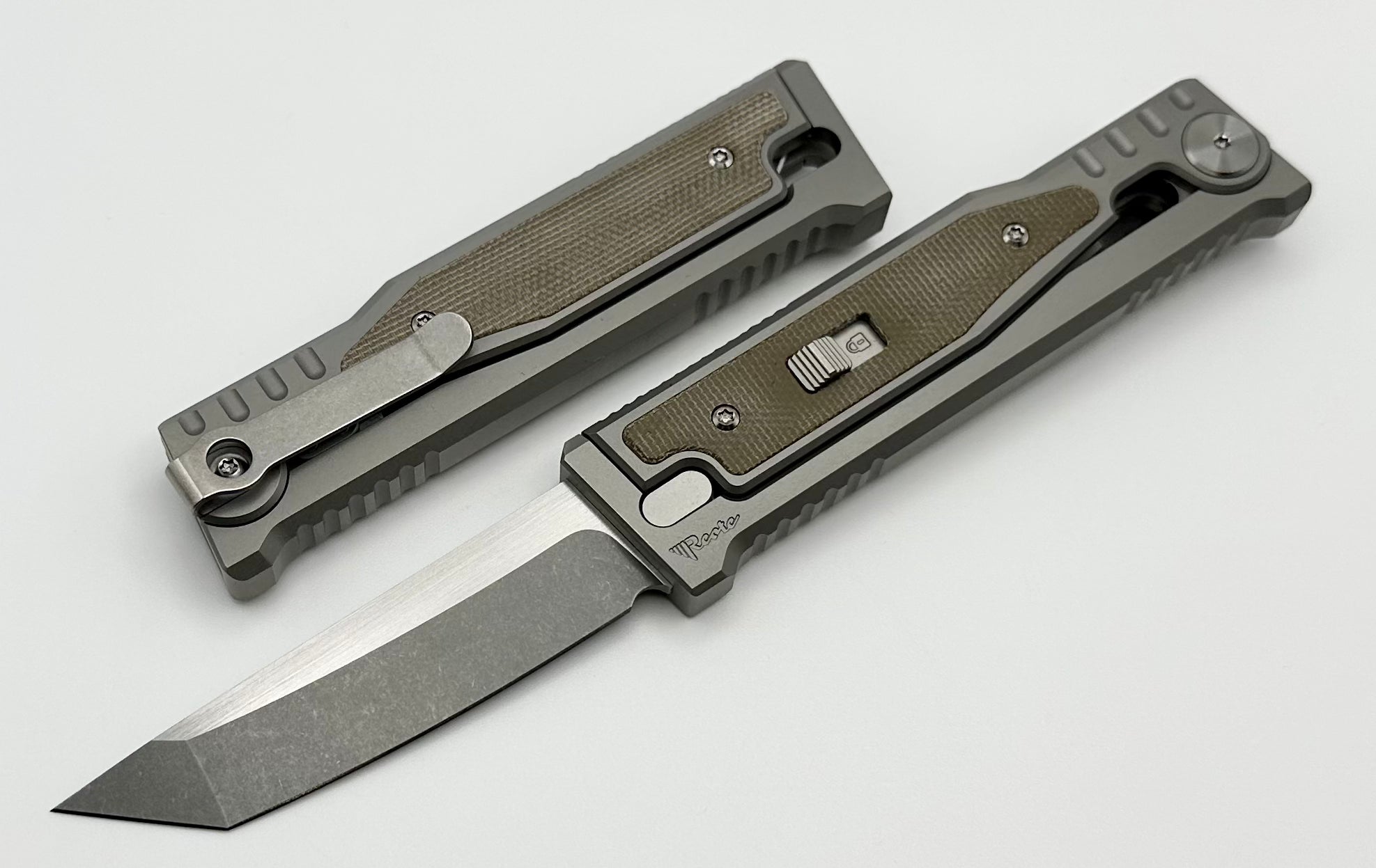 Reate EXO M Green Micarta & Two Tone Tanto 3V