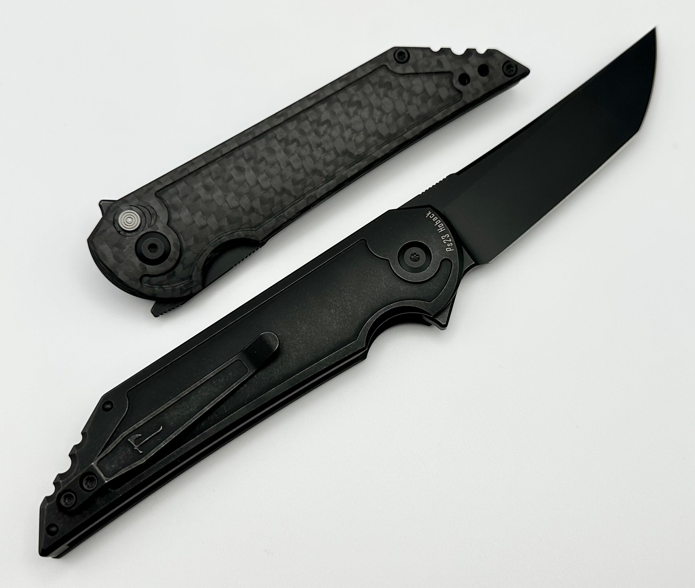 Hoback Knives Kwaiback Button Lock Carbon Fiber & DLC 20CV