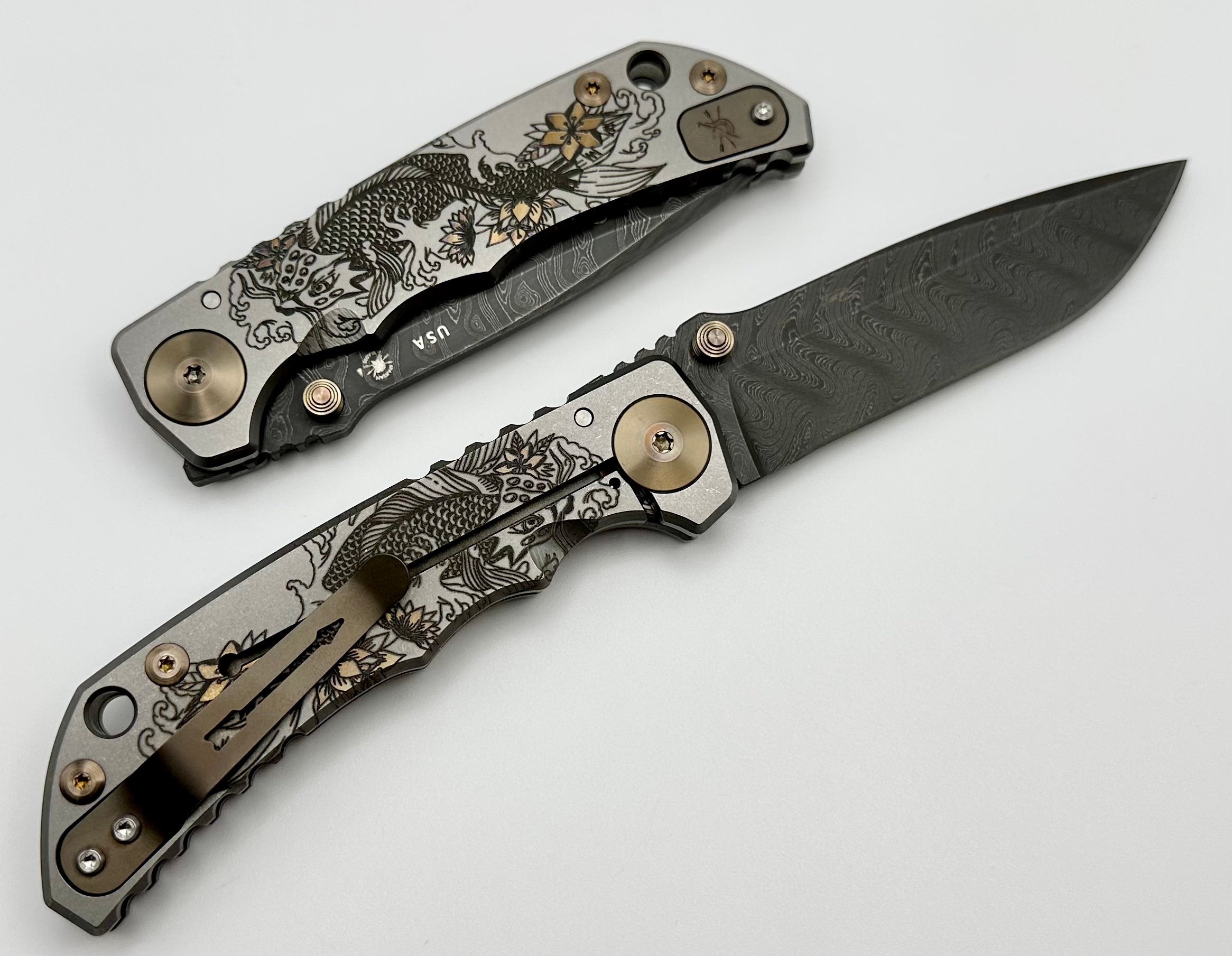 Spartan Blades Harsey Folder 2022 Special Edition Koi Fish w/ Damascus