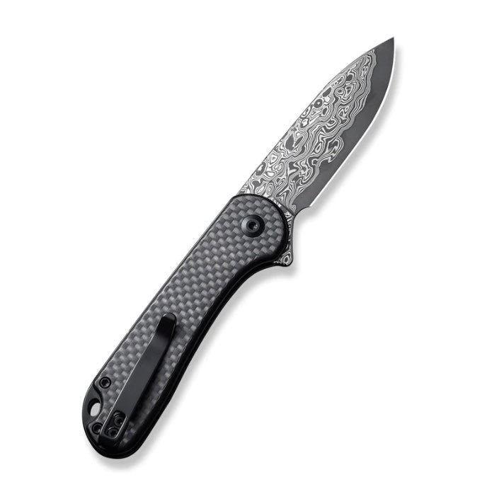 Civivi Elementum II Button Lock Carbon Fiber Overlay & Damascus C18062PB-DS1