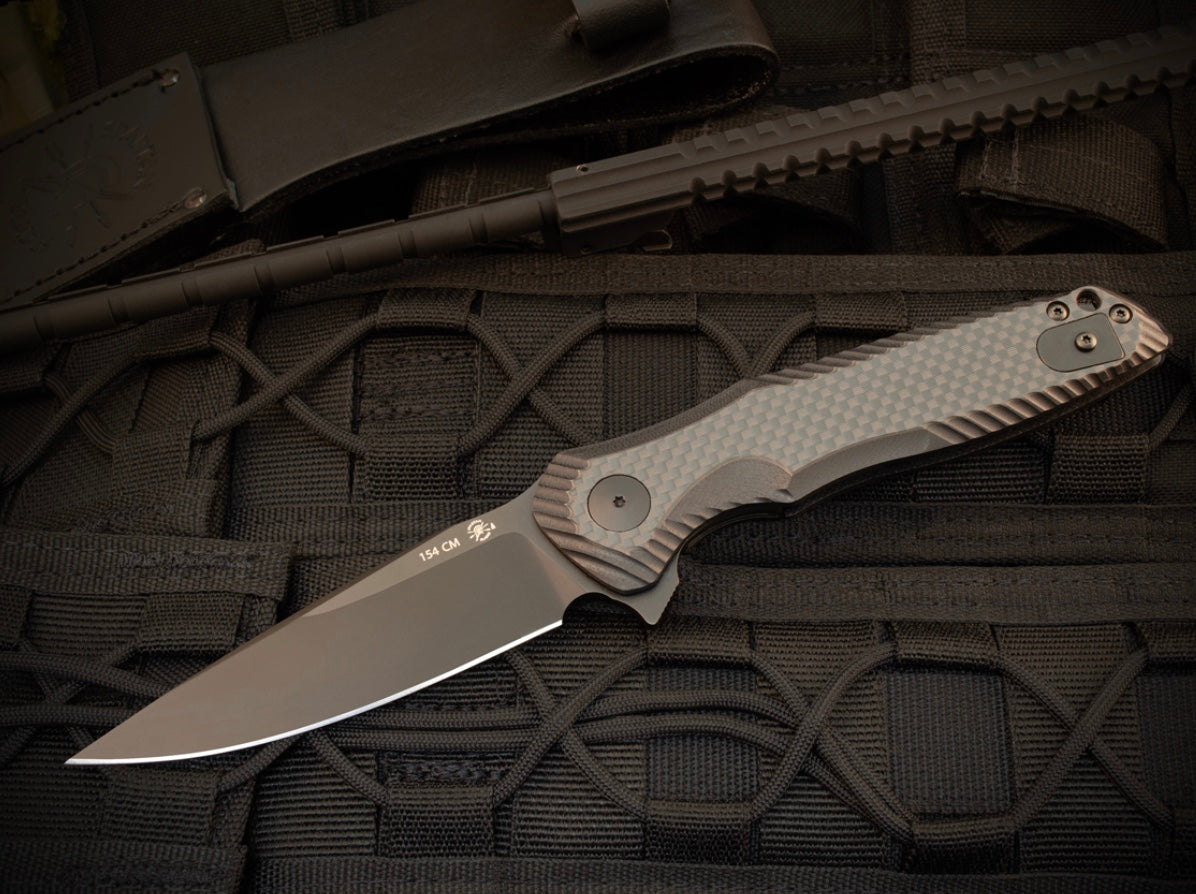 Spartan Blades Poros Black 154CM & Carbon Fiber/Black G-10