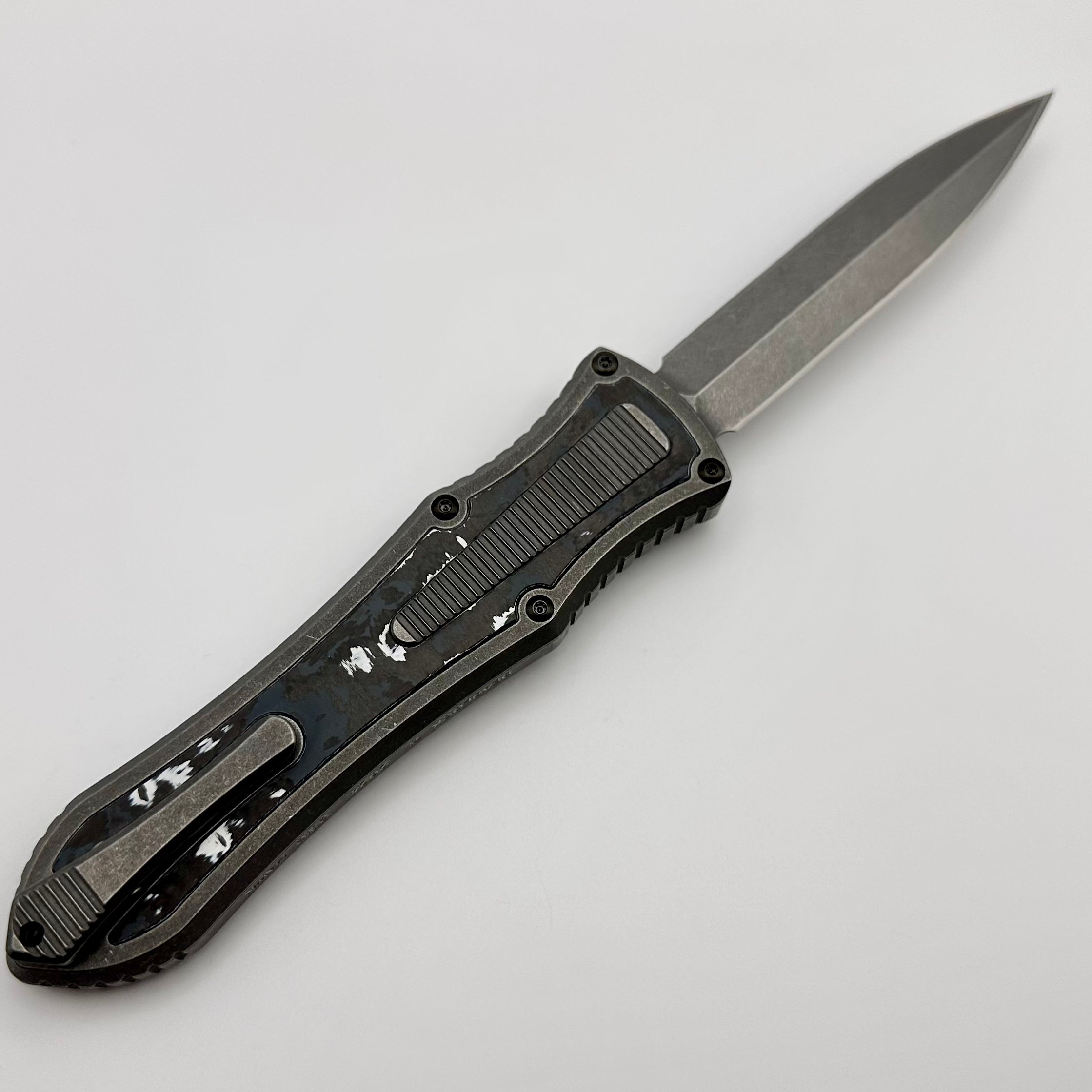 Hawk Designs Model C Deadlock Titanium w/ Fat Carbon & Stonewash MagnaCut Blade