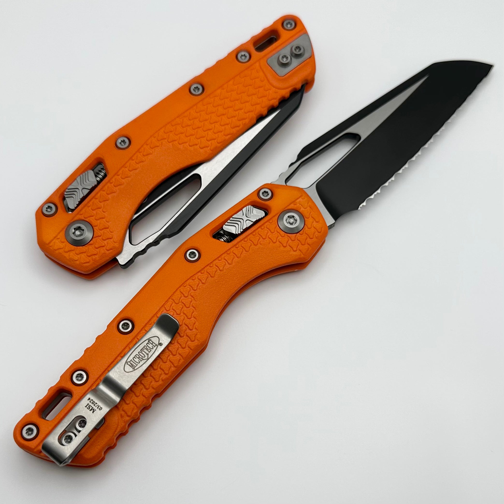 Microtech Knives MSI RAM LOK Orange Polymer & Black Full Serrated M390MK 210T-3PMOR