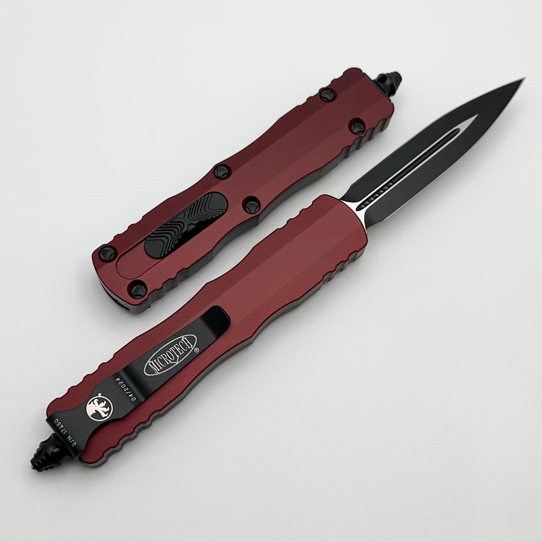 Microtech Dirac Double Edge Black Standard & Merlot 225-1MR