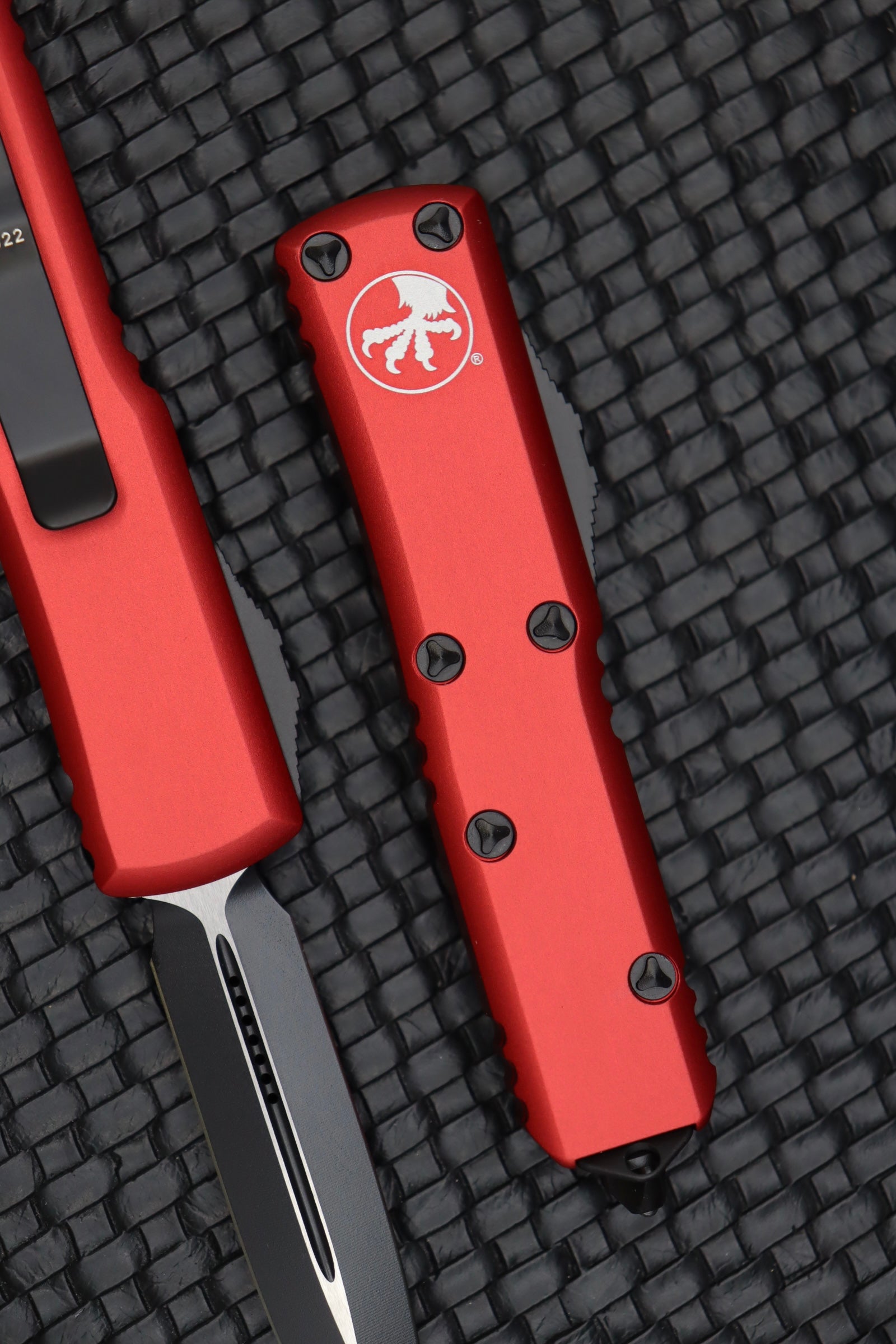 Microtech UTX-85 Double Edge Black Standard & Red 232-1RD