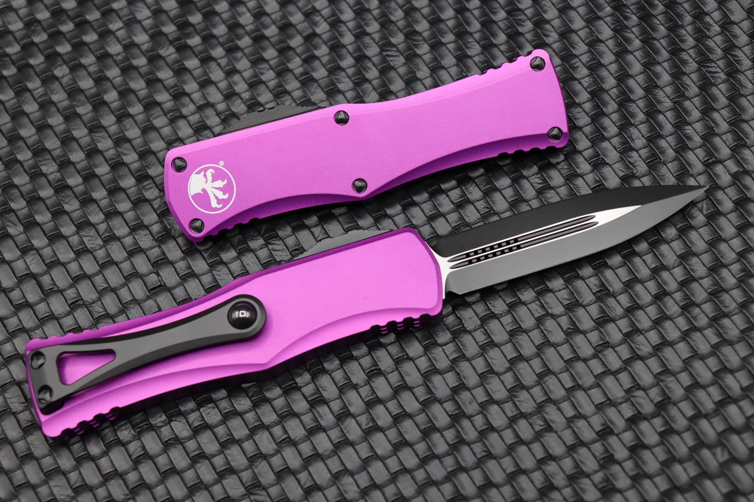 Microtech Hera Double Edge Black Standard & Violet 702-1VI