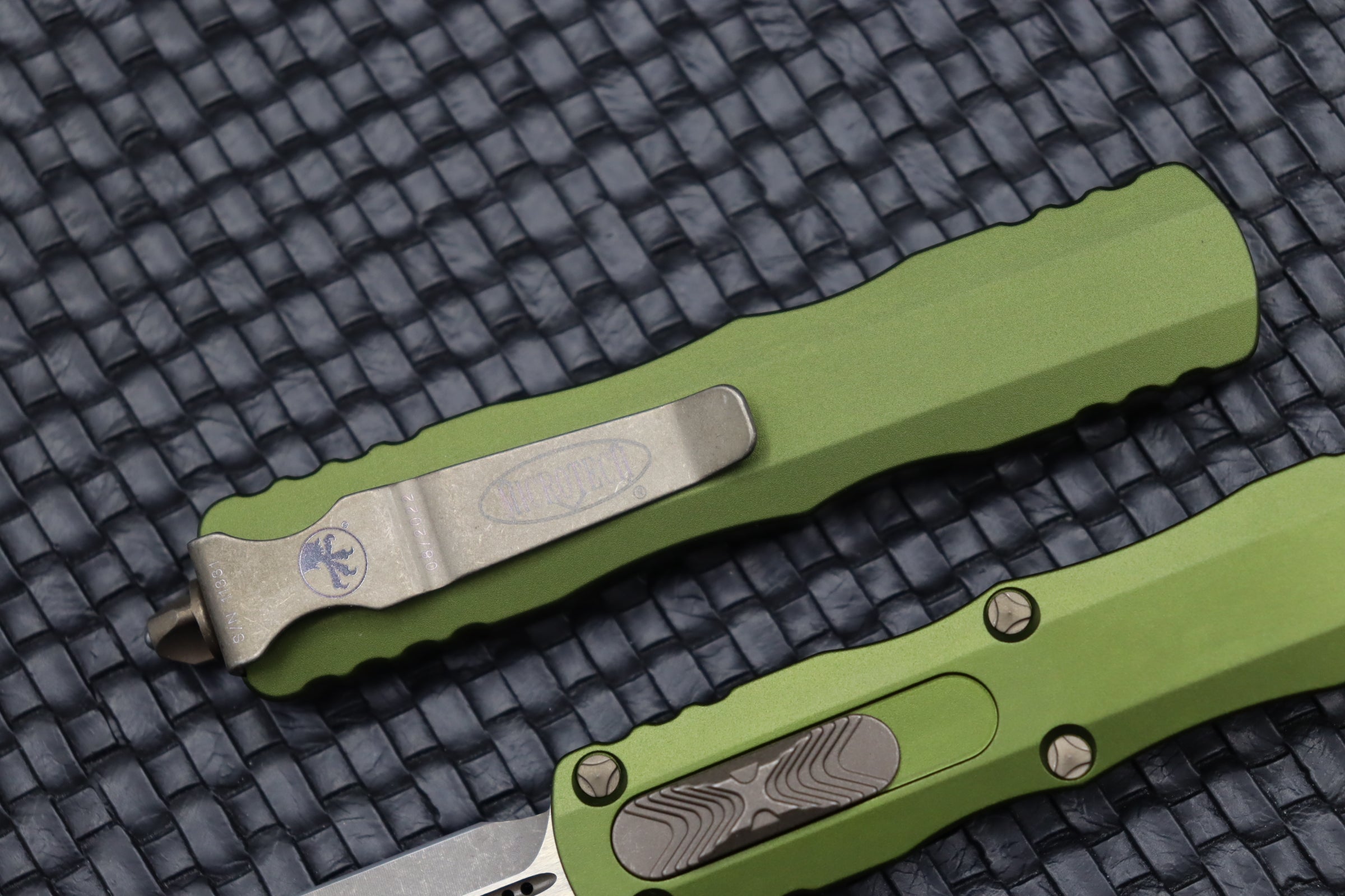 Microtech Dirac Double Edge Apocalyptic & OD Green 225-13APOD