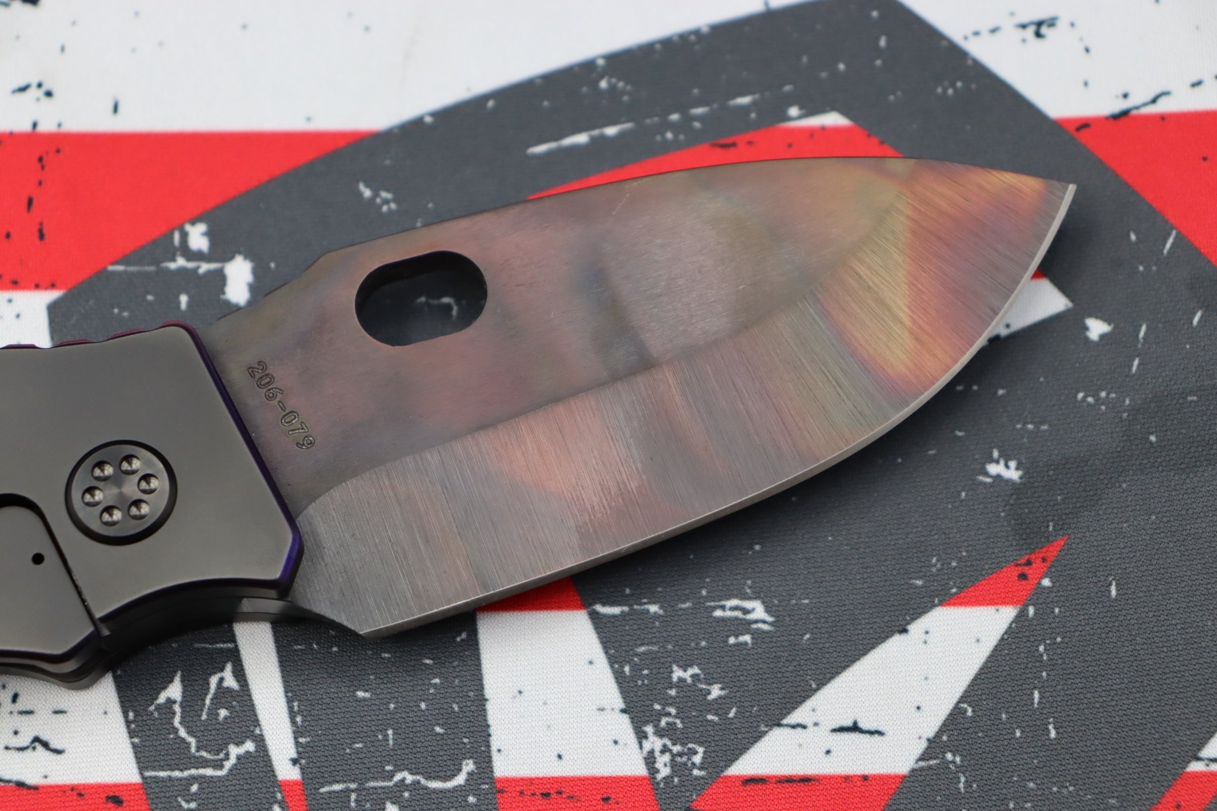 Medford TFF-1 Fat Daddy S35VN Vulcan & PVD w/ Violet Pinstriped Handles w/ PVD Hardware/Clip