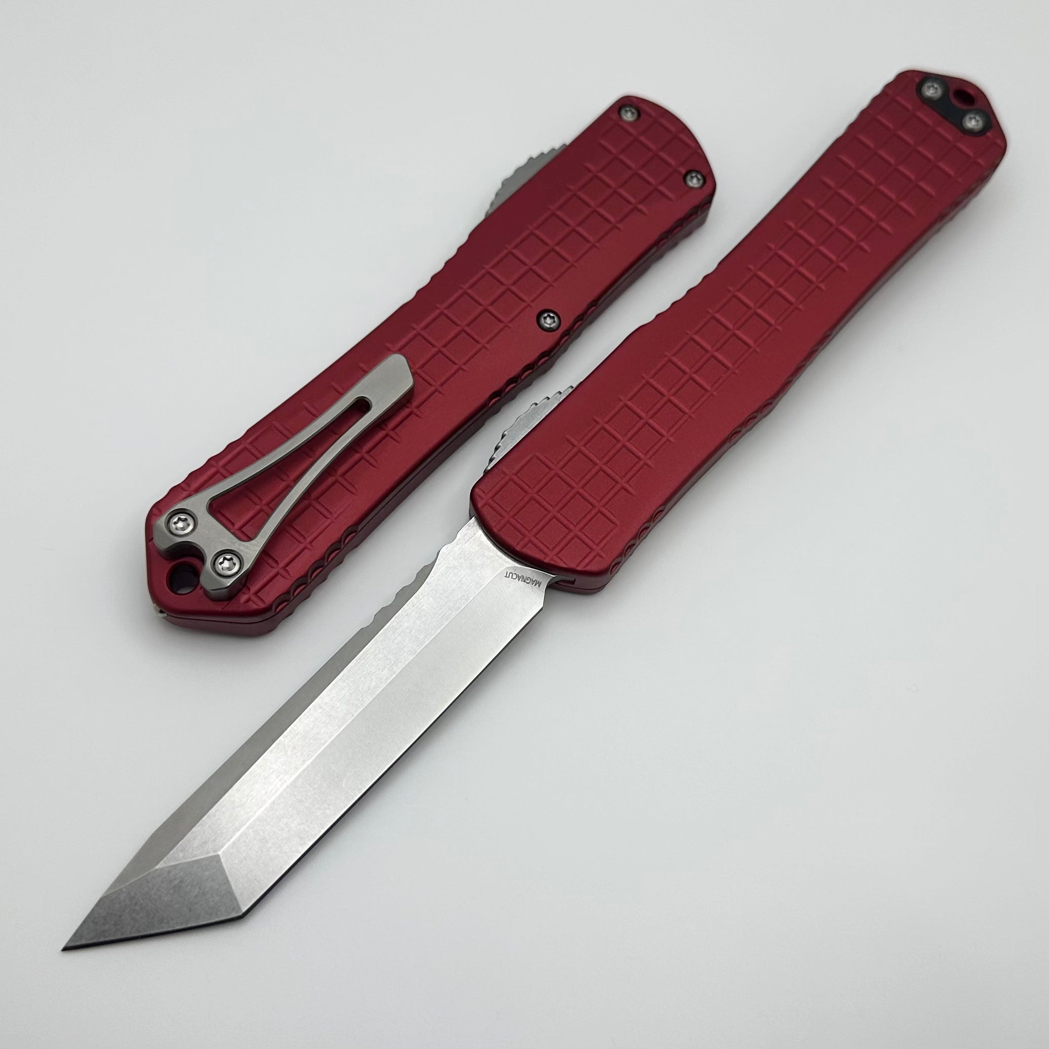 Heretic Knives Manticore X Red Frag Handle & Stonewash Tanto MagnaCut H031F-2A-RED