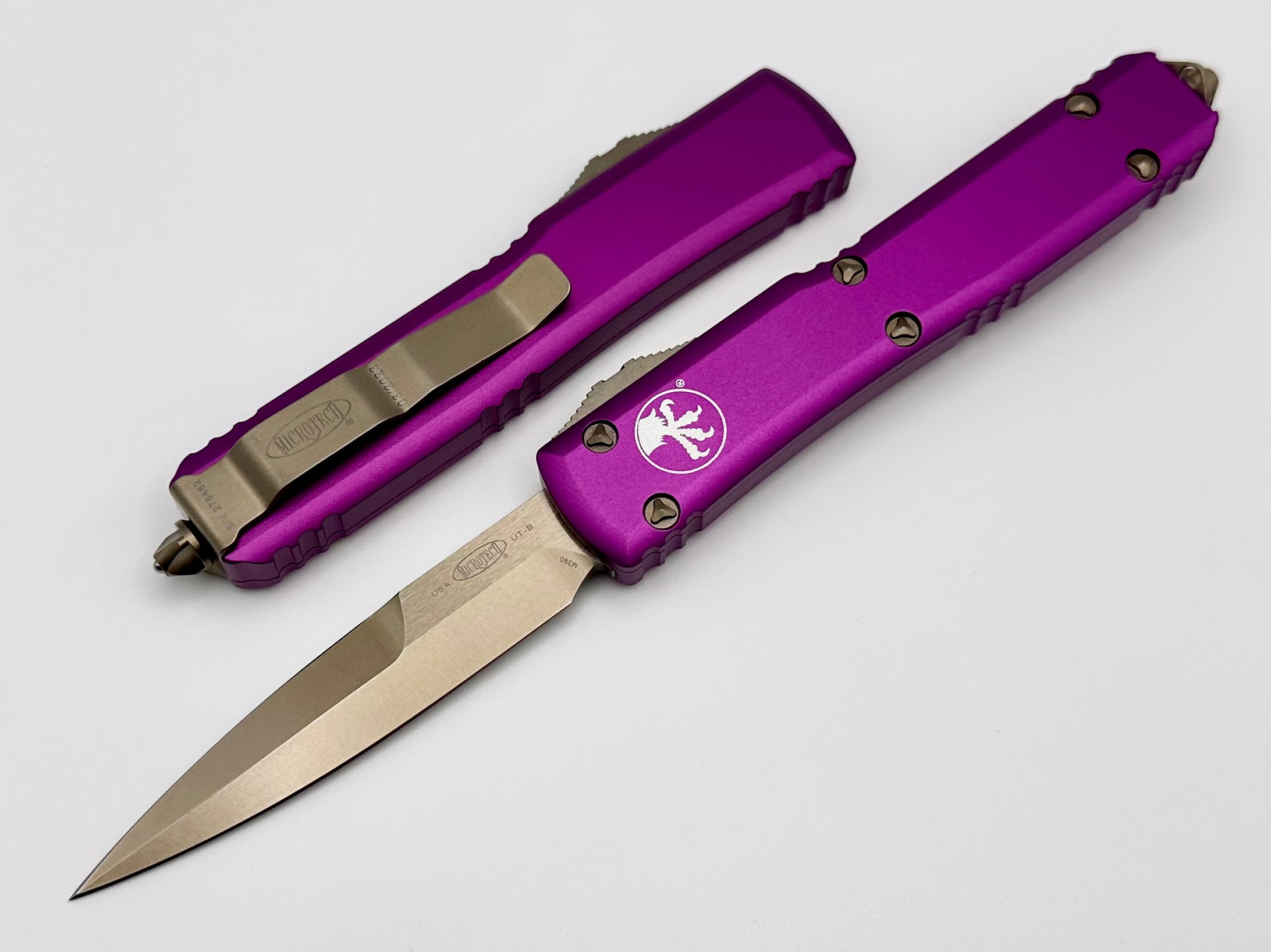 Microtech Ultratech Bayonet Grind Bronze Standard & Violet 120-13VI