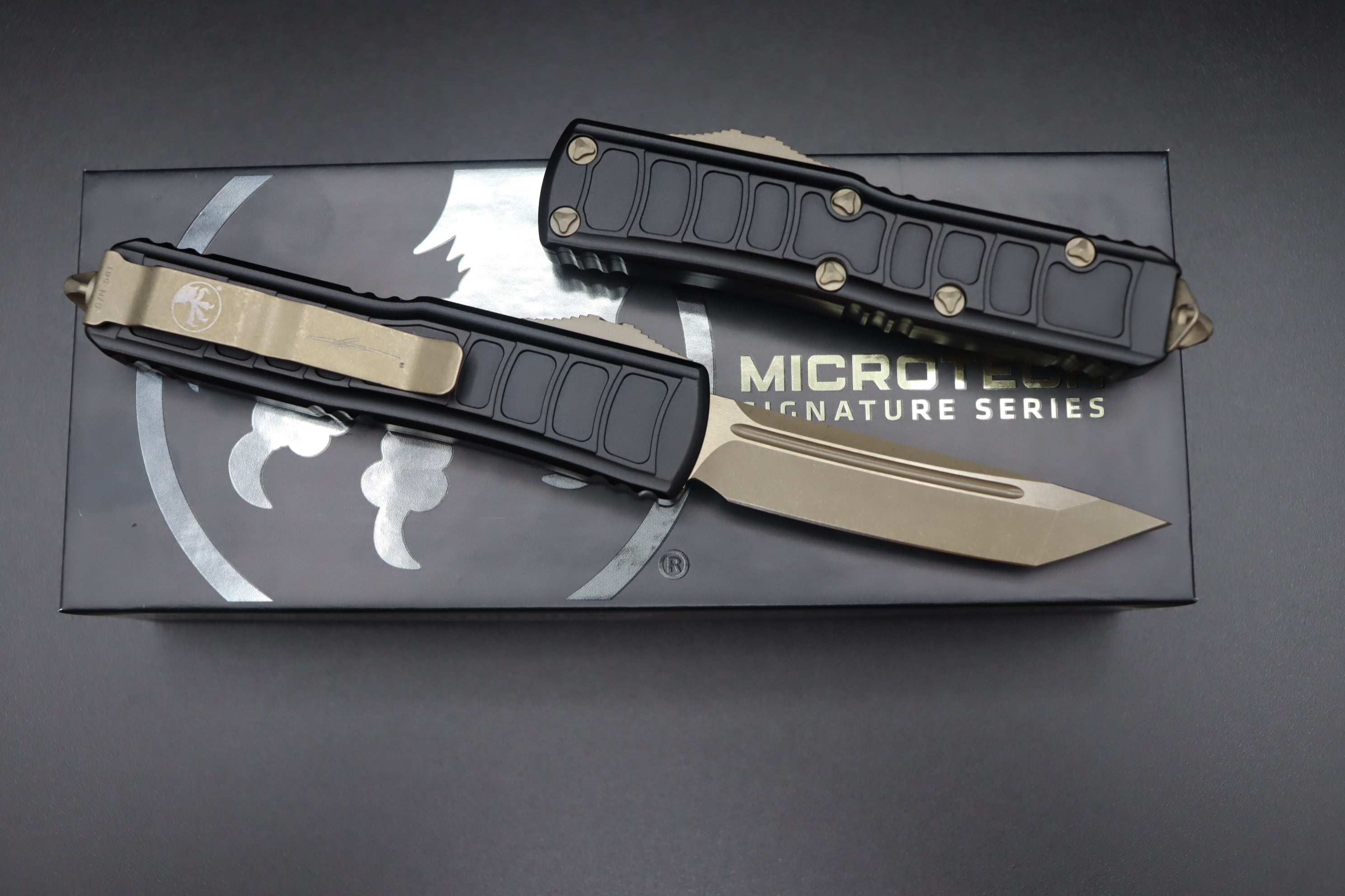 Microtech UTX-85 2 T/E Signature Series Apocalyptic Bronze Standard 233II-13APS