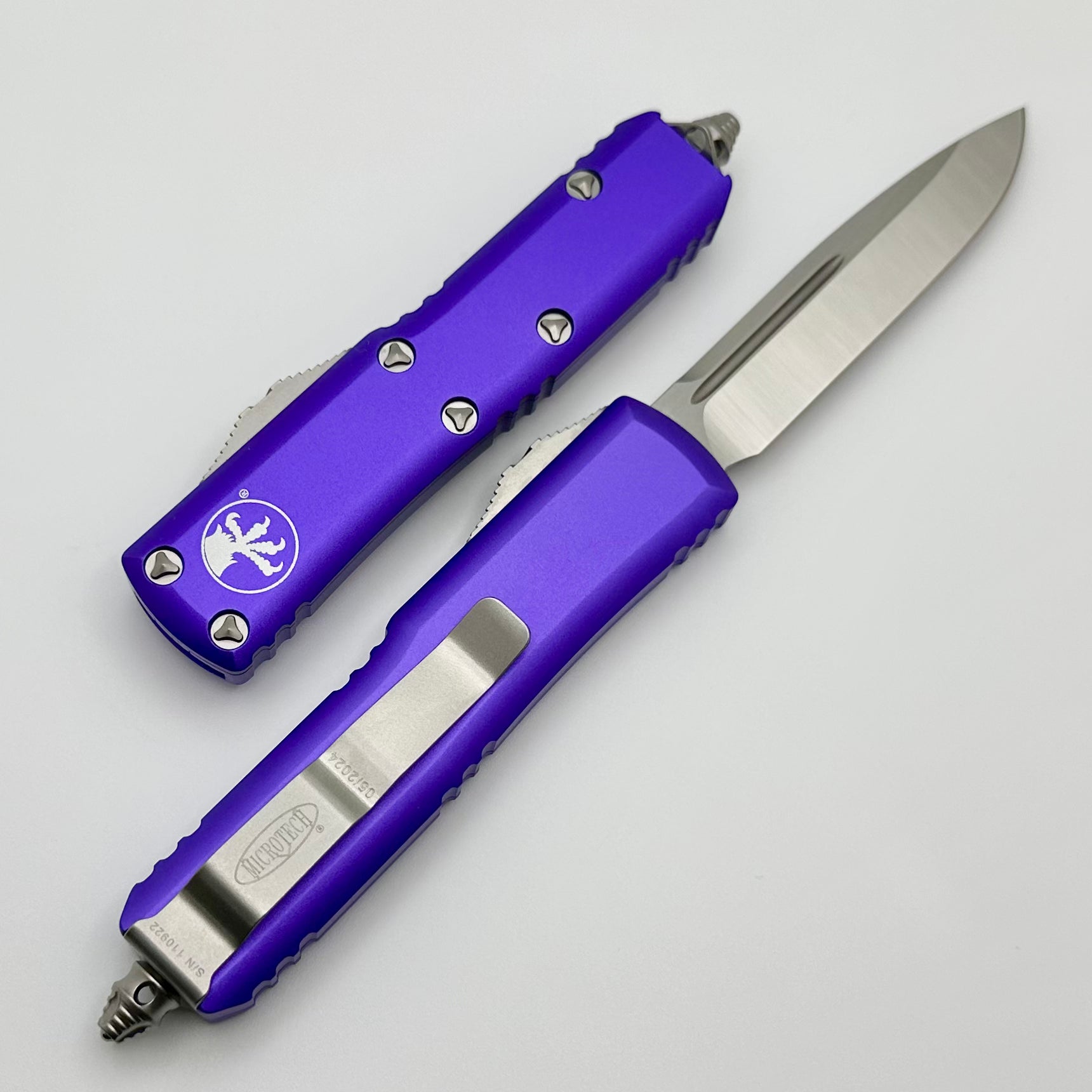 Microtech UTX-85 S/E Satin Standard & Purple 231-4PU