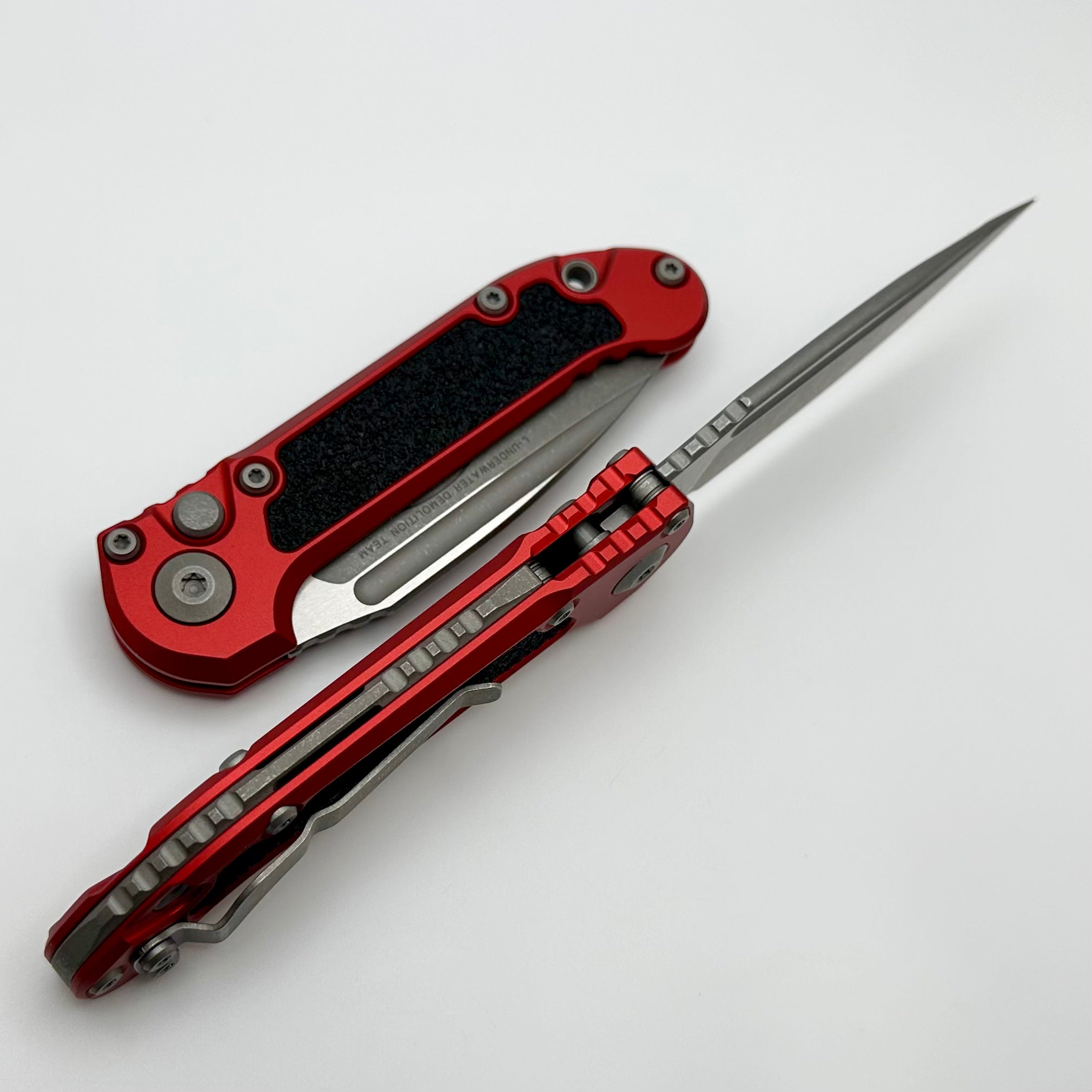 Microtech Knives LUDT Gen III Apocalyptic Drop Point w/ Red Handle 1135-10APRD