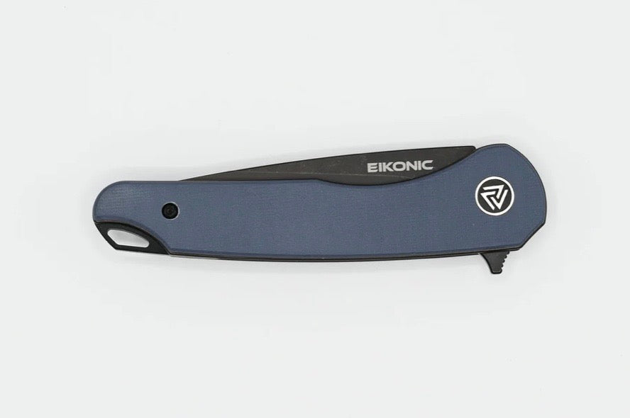 Eikonic Knives Dromas w/ Steel Blue G-10 & Black D2 440BGY