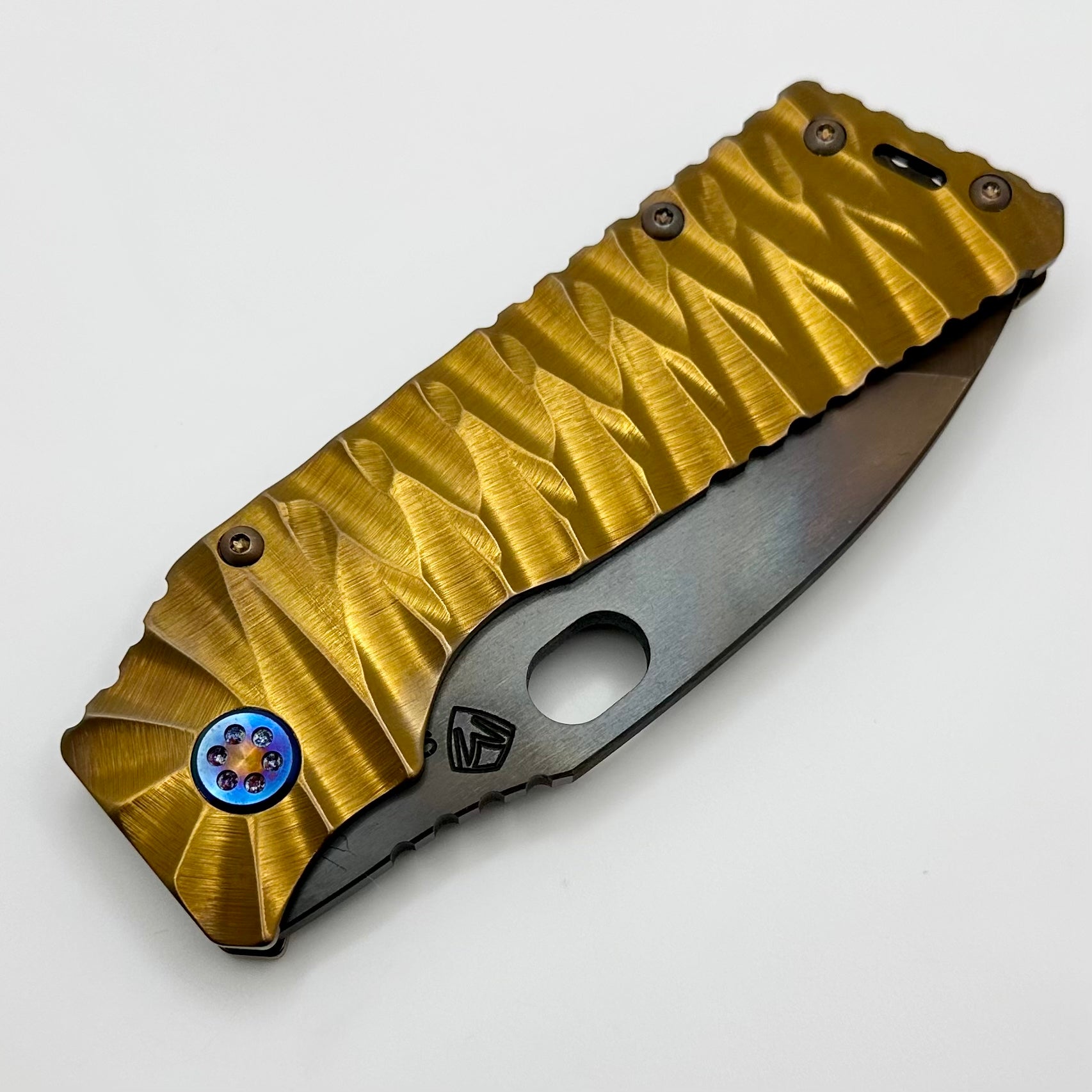 Medford TFF-1 S35VN Vulcan & Rootbeer Predator Sculpted Handles w/ Flamed Hardware/Clip