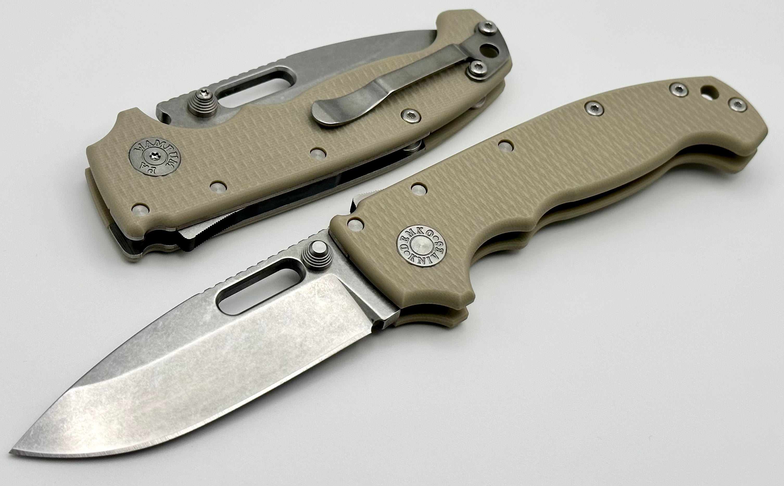 Demko Knives MG AD20 Exclusive Drop Point 3V & Tan G-10 LIMIT ONE PER HOUSEHOLD