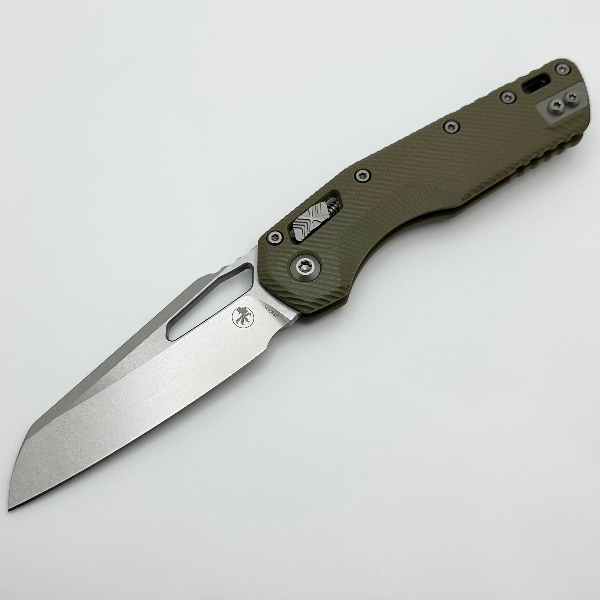 Microtech Knives MSI RAM LOK OD Green Fluted G-10 & Stonewash M390MK 210-10FLGTOD