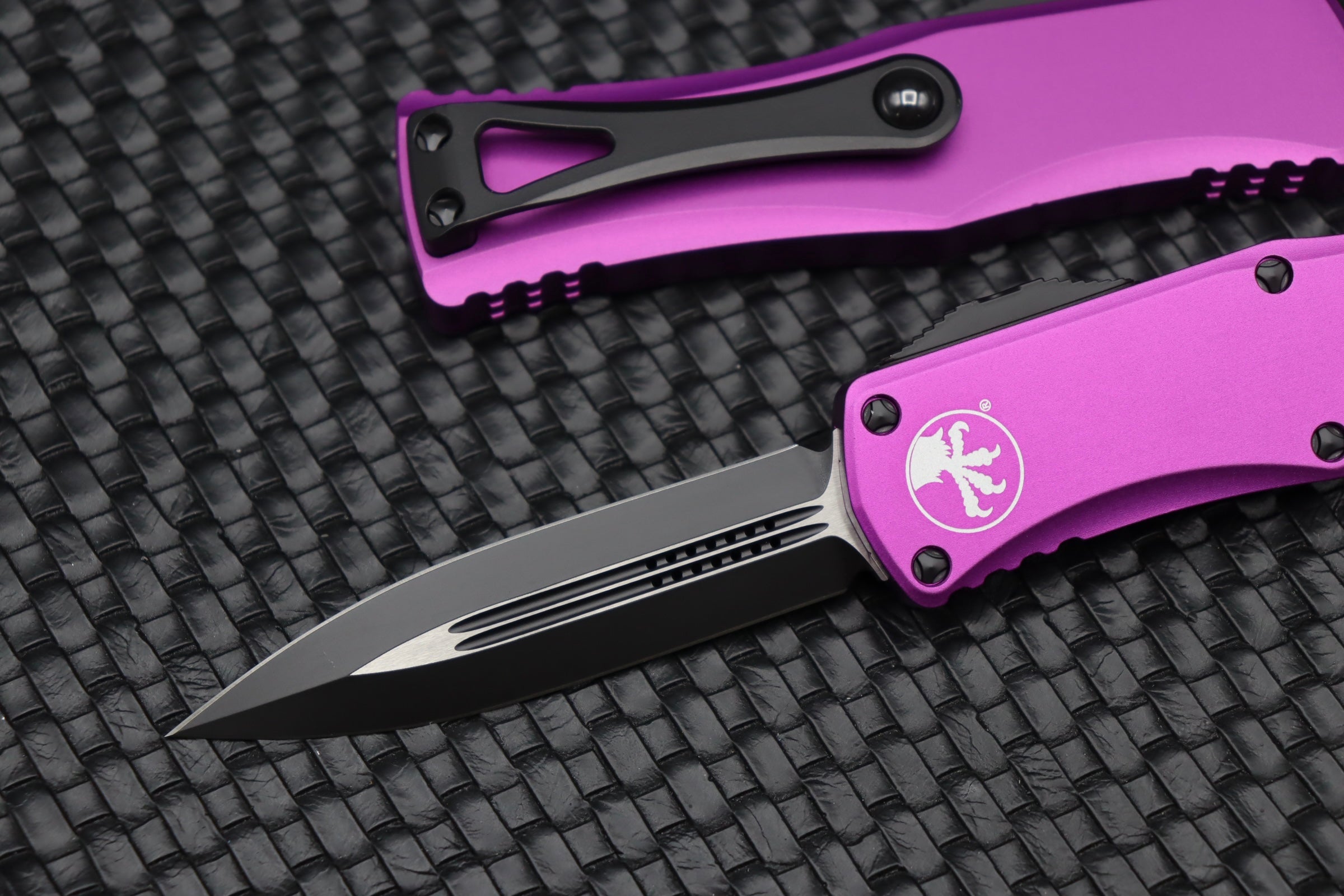 Microtech Hera Double Edge Black Standard & Violet 702-1VI