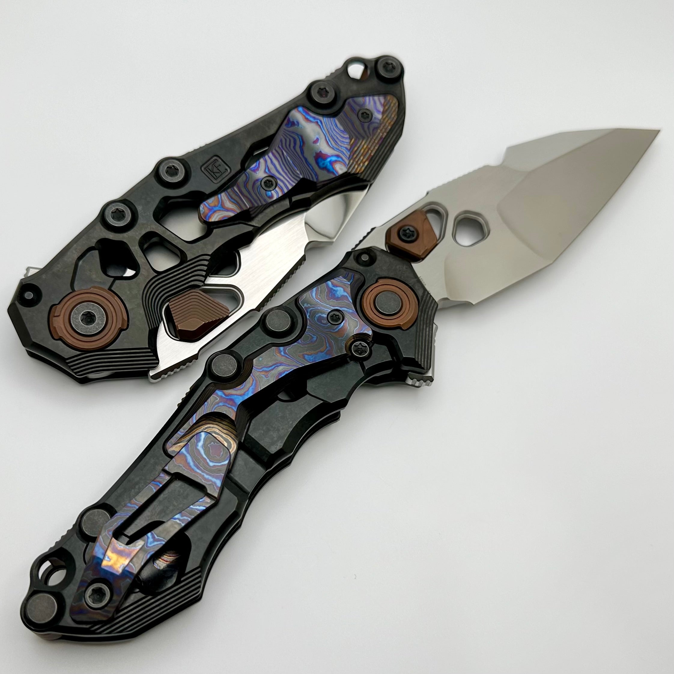 Custom Knife Factory Traktor Crystal Ti/ZircuTi/Copper & Tri-Tone M390