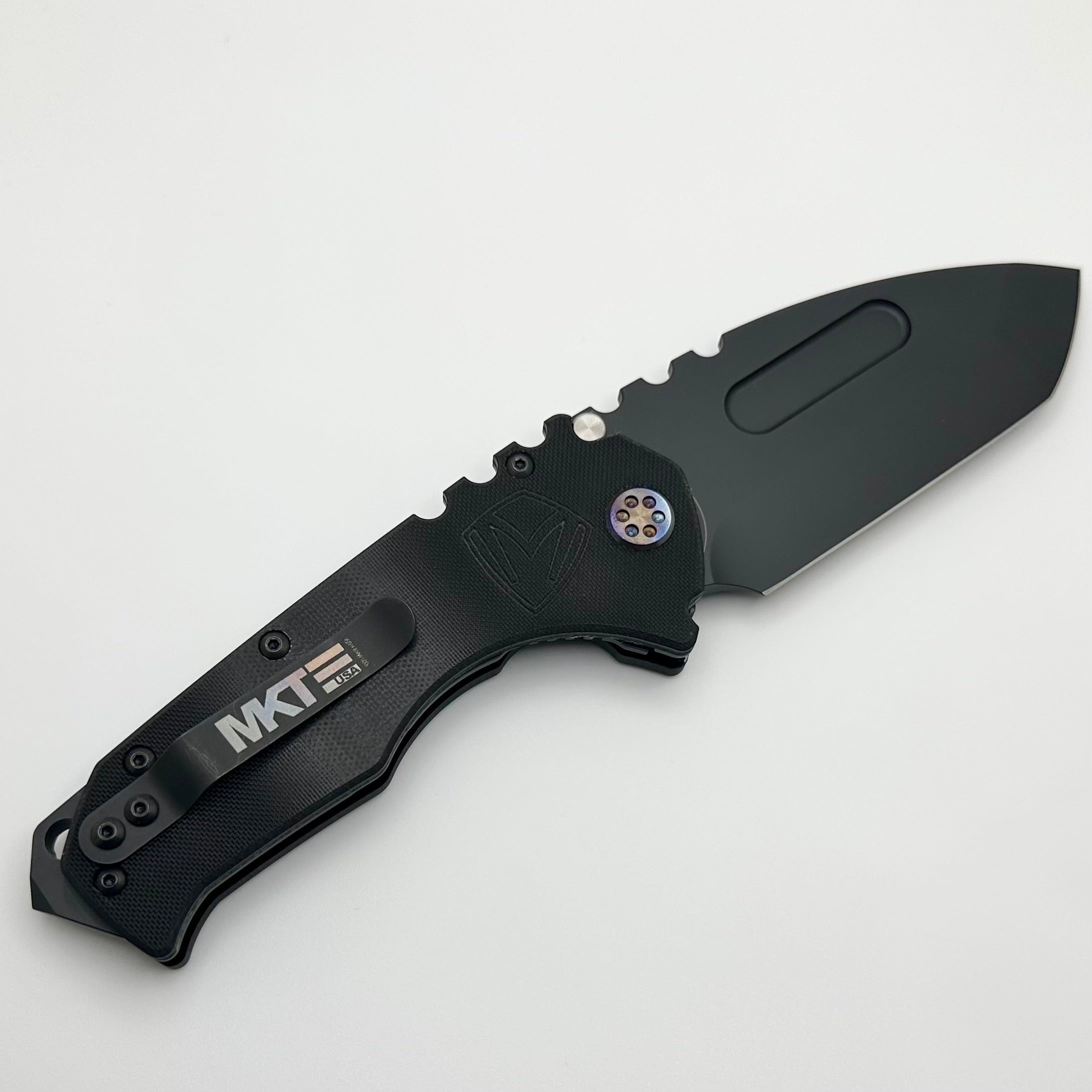 Medford Scout M/P Praetorian Black G10 & DLC D2 Tanto Blade w/ Flamed Hardware