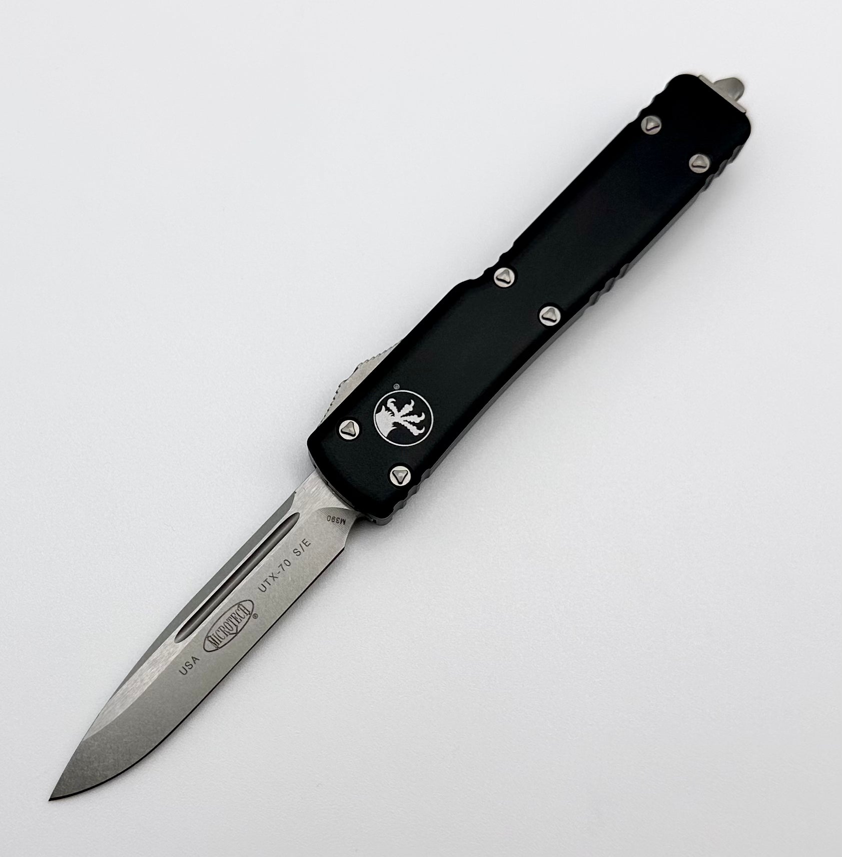 Microtech UTX-70 Single Edge S/E Stonewash Standard & Black 148-10