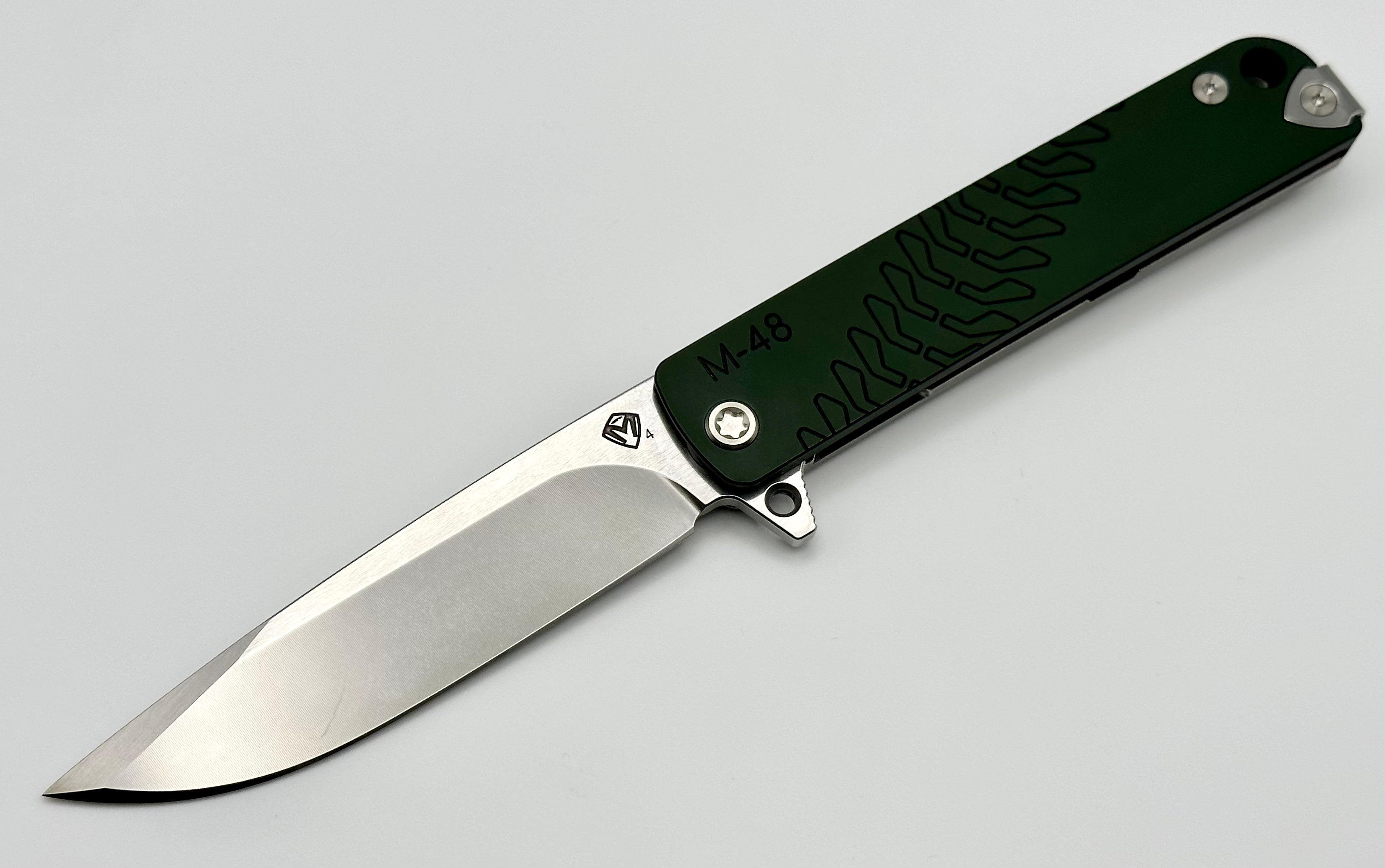 Medford M-48 OD Green Aluminum Handle w/ Tumbled Spring & S45VN