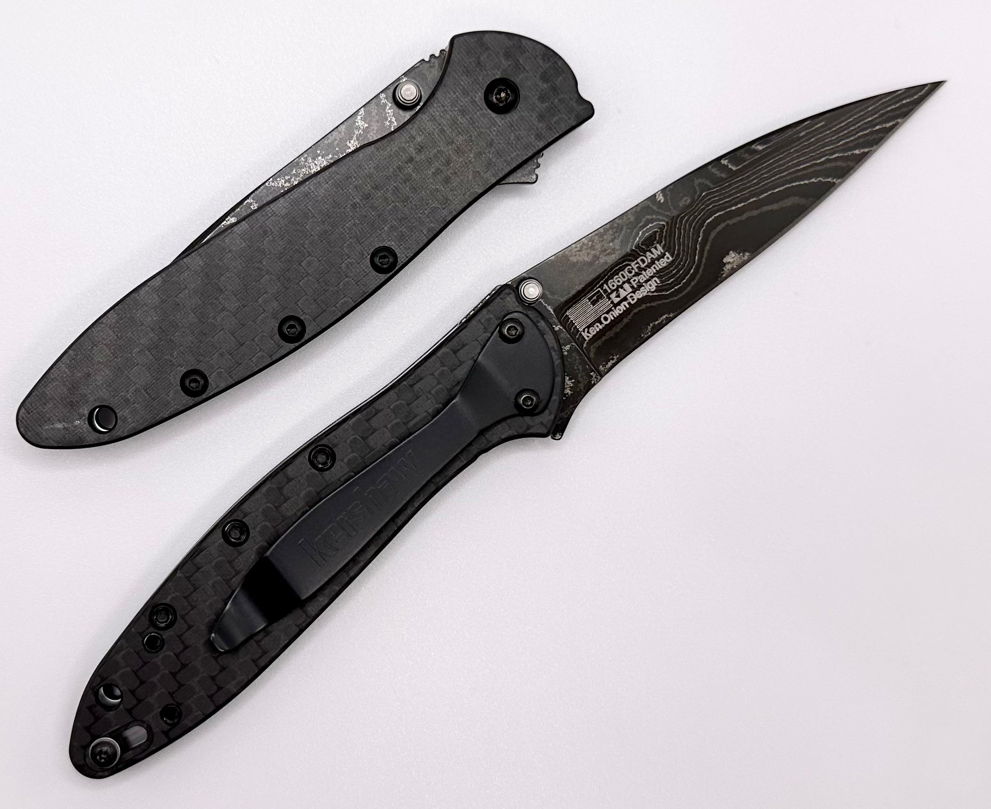 Kershaw Leek Carbon Fiber & Damascus 1660CFDAM