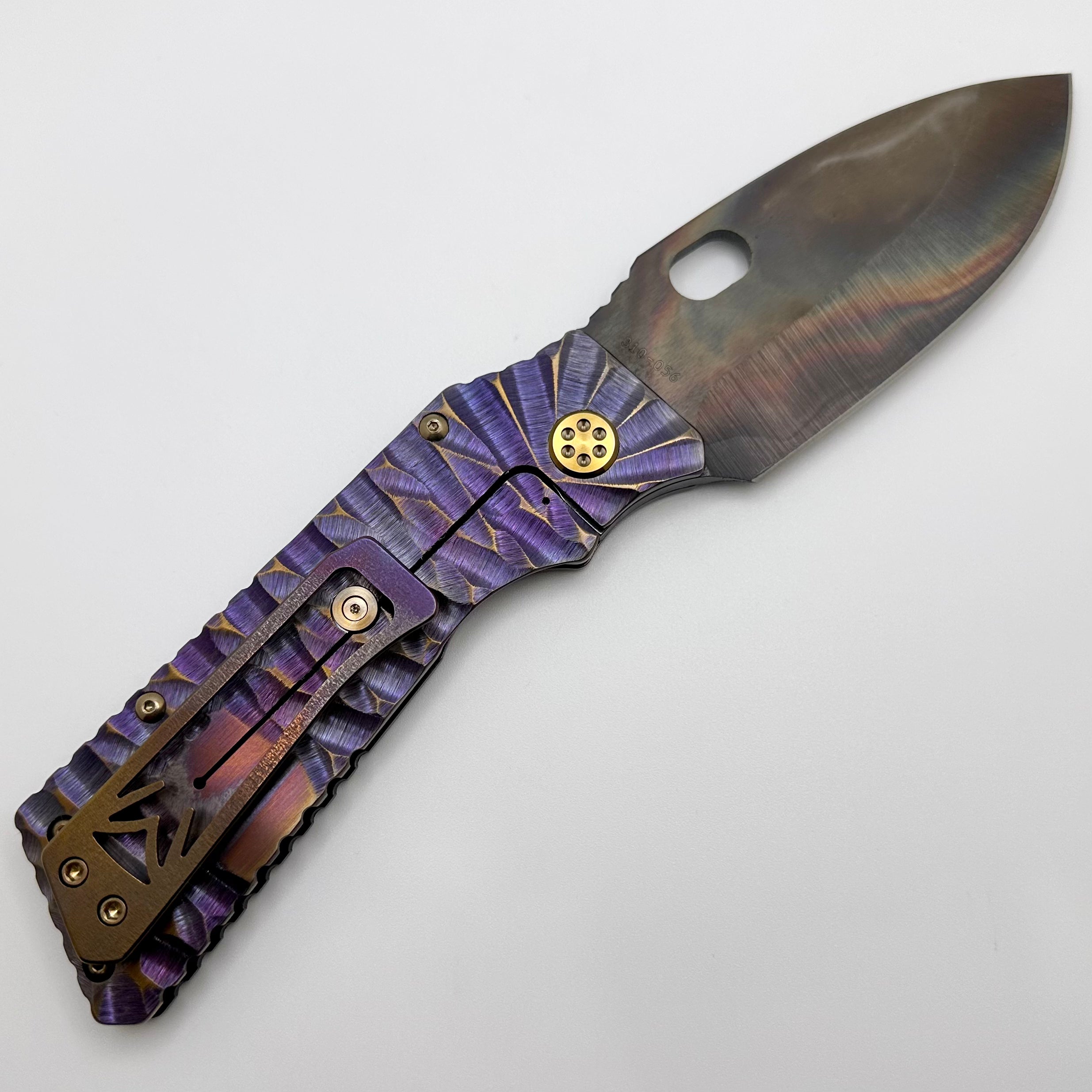 Medford TFF-1 S45VN Vulcan & Violet/Bronze Predator Sculpted Handles w/ Bronze Hardware/Clip