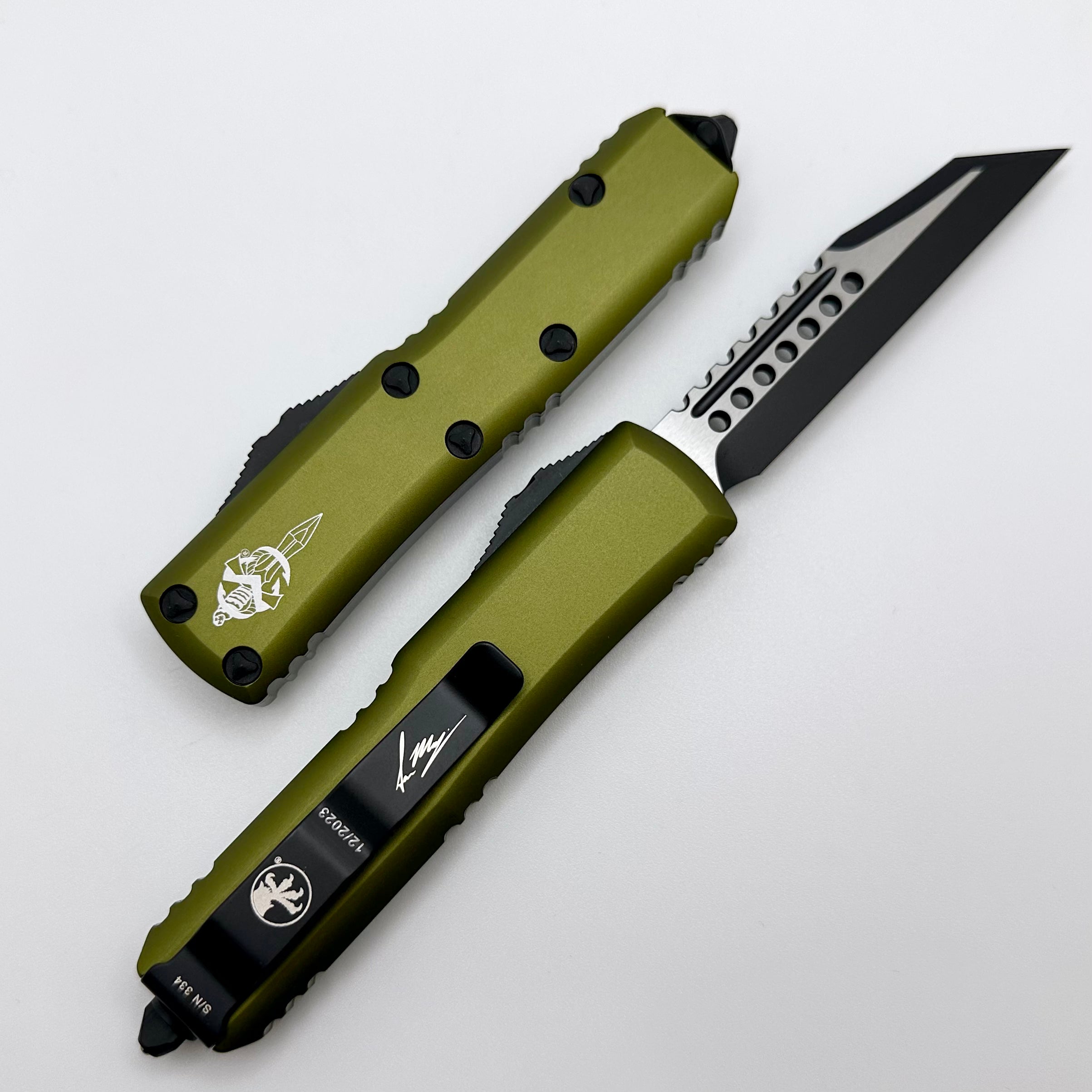 Microtech UTX-85 Warhound Black & OD Green Signature Series 719W-1ODS