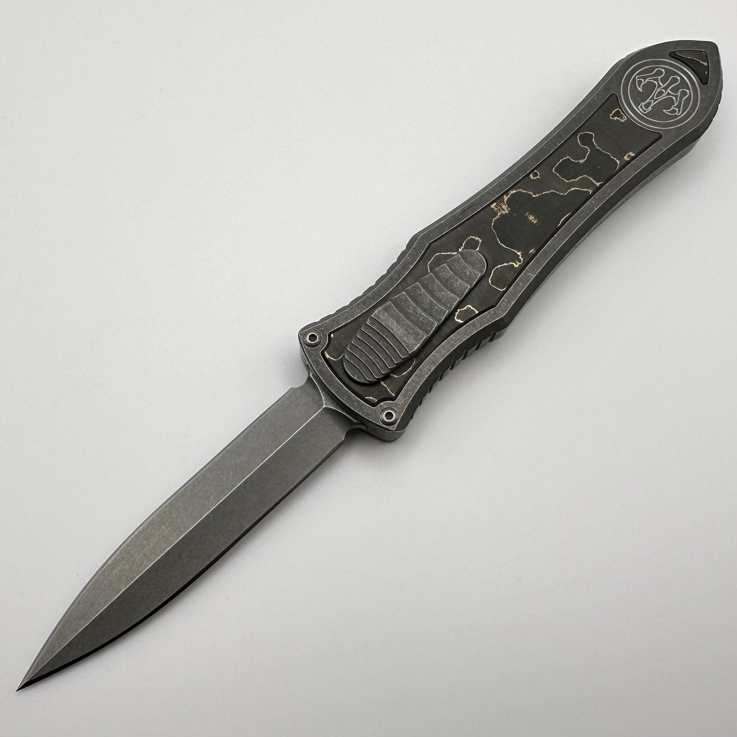 Hawk Designs Model C Deadlock Titanium w/ Fat Carbon & Stonewash MagnaCut Blade