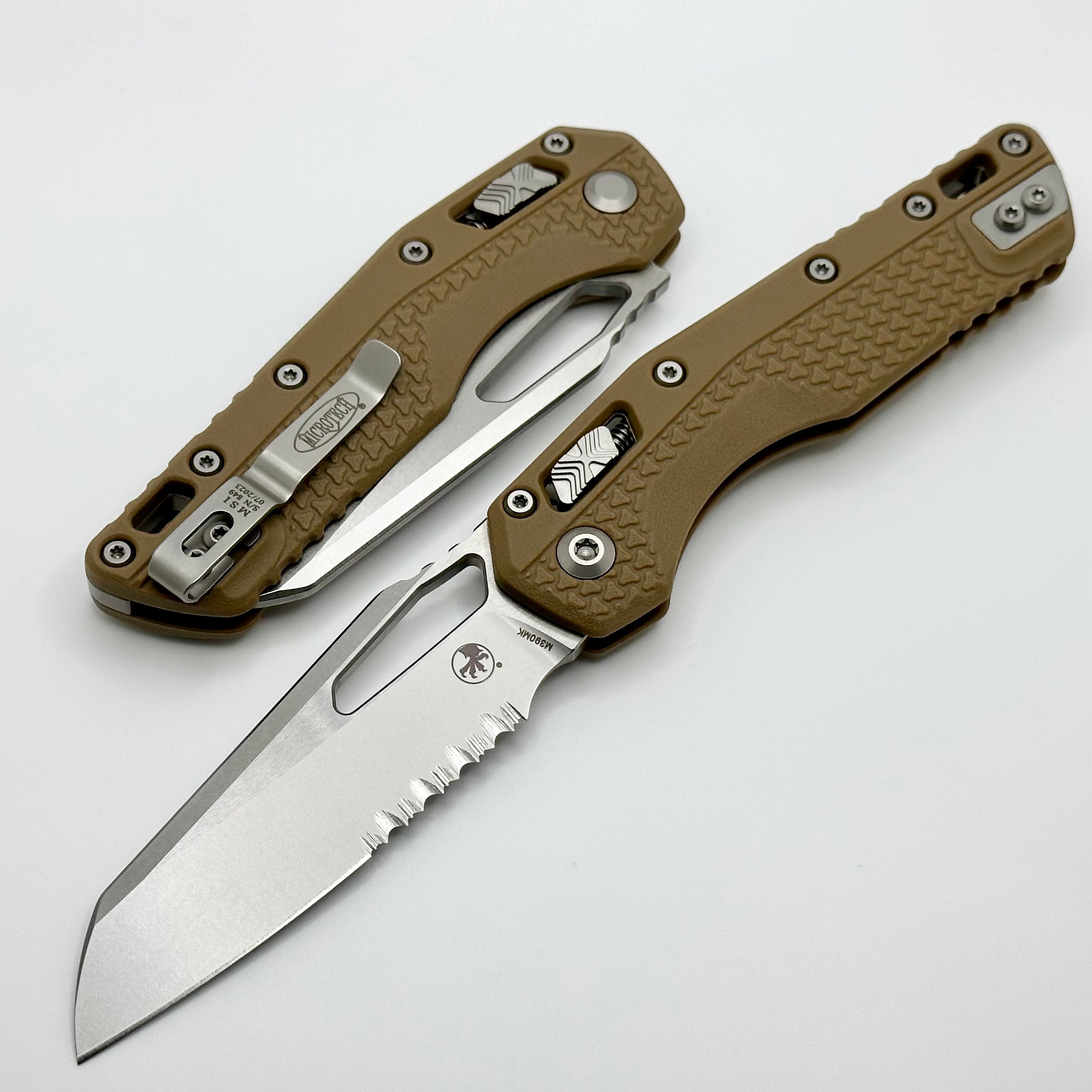 Microtech Knives MSI RAM LOK Polymer Dark Earth & Partial Serrated M390MK 210T-11IMDE ONE PER HOUSEHOLD