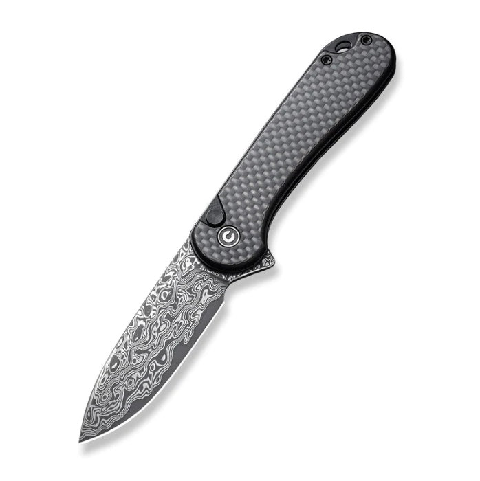 Civivi Elementum II Button Lock Carbon Fiber Overlay & Damascus C18062PB-DS1