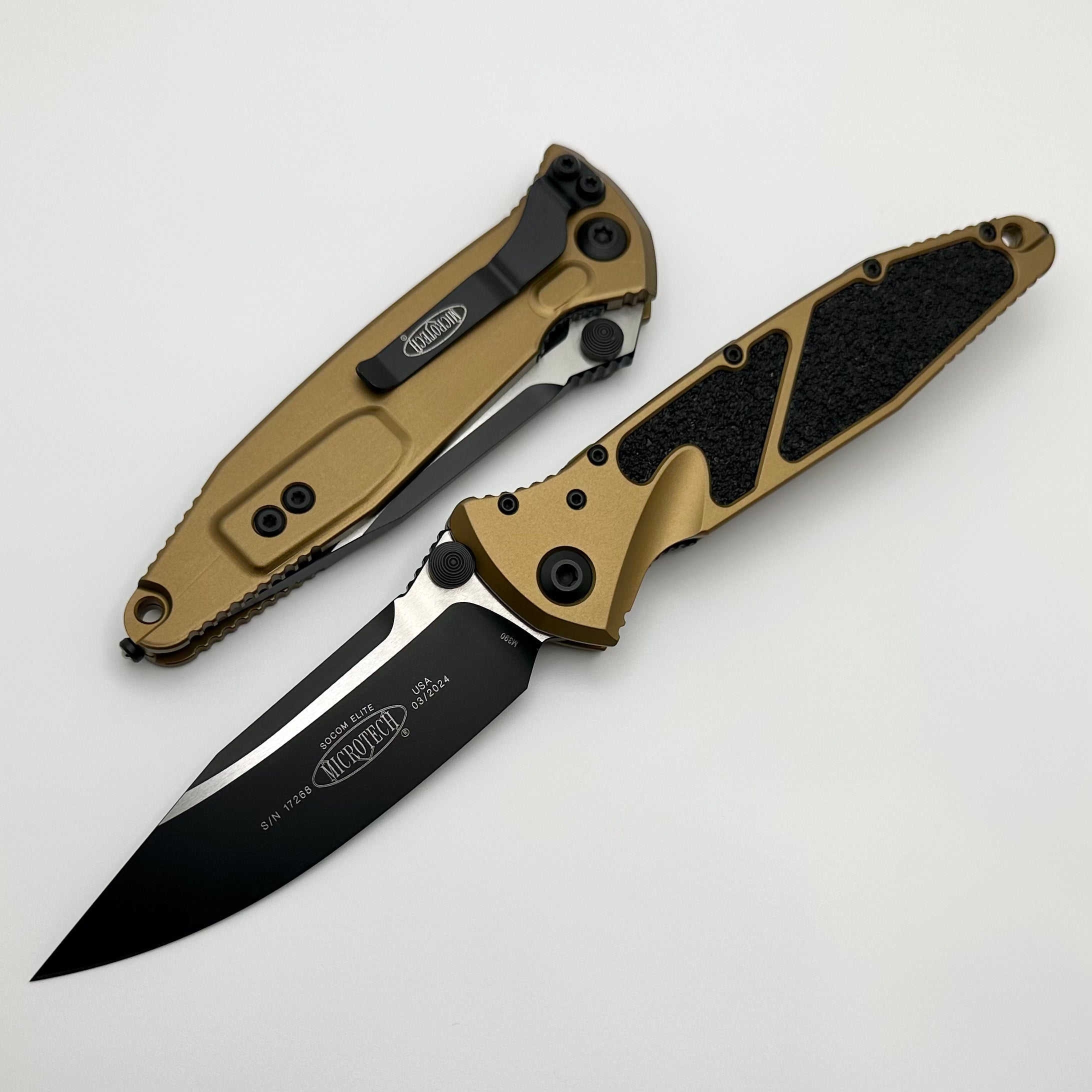 Microtech Socom Elite Single Edge Manual Tan Standard 160-1TA