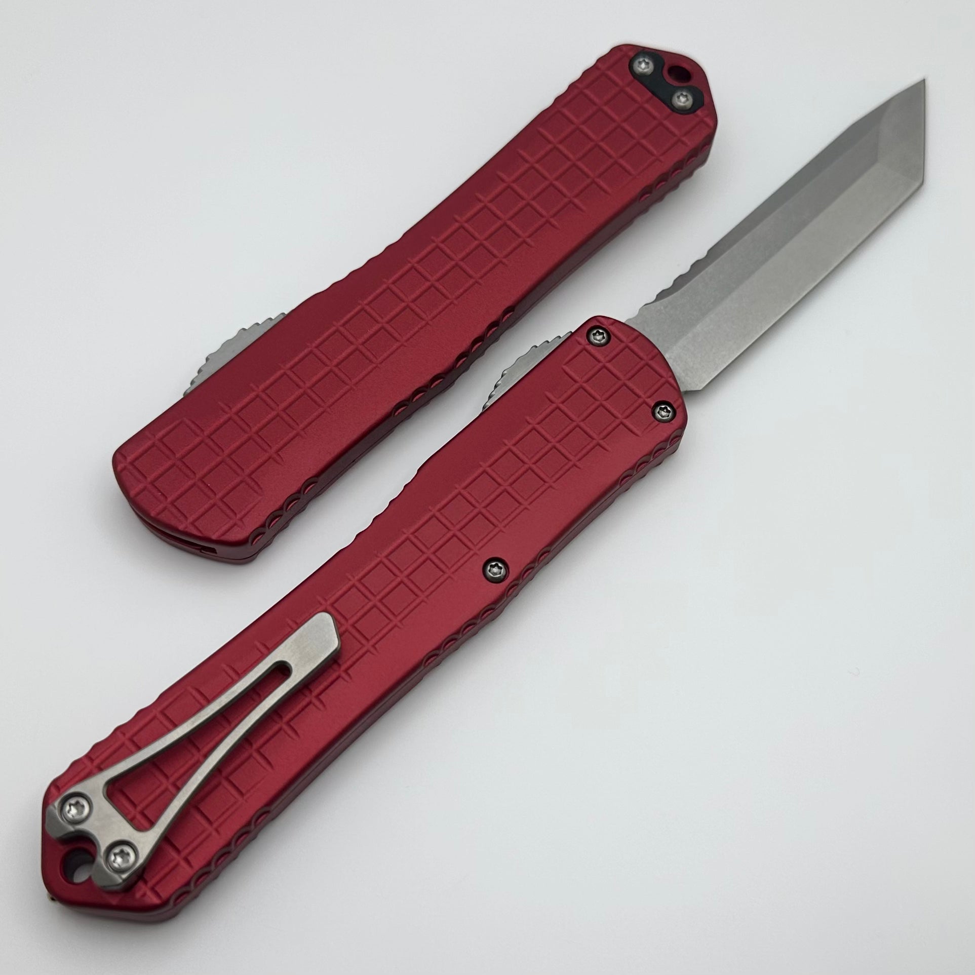 Heretic Knives Manticore X Red Frag Handle & Stonewash Tanto MagnaCut H031F-2A-RED