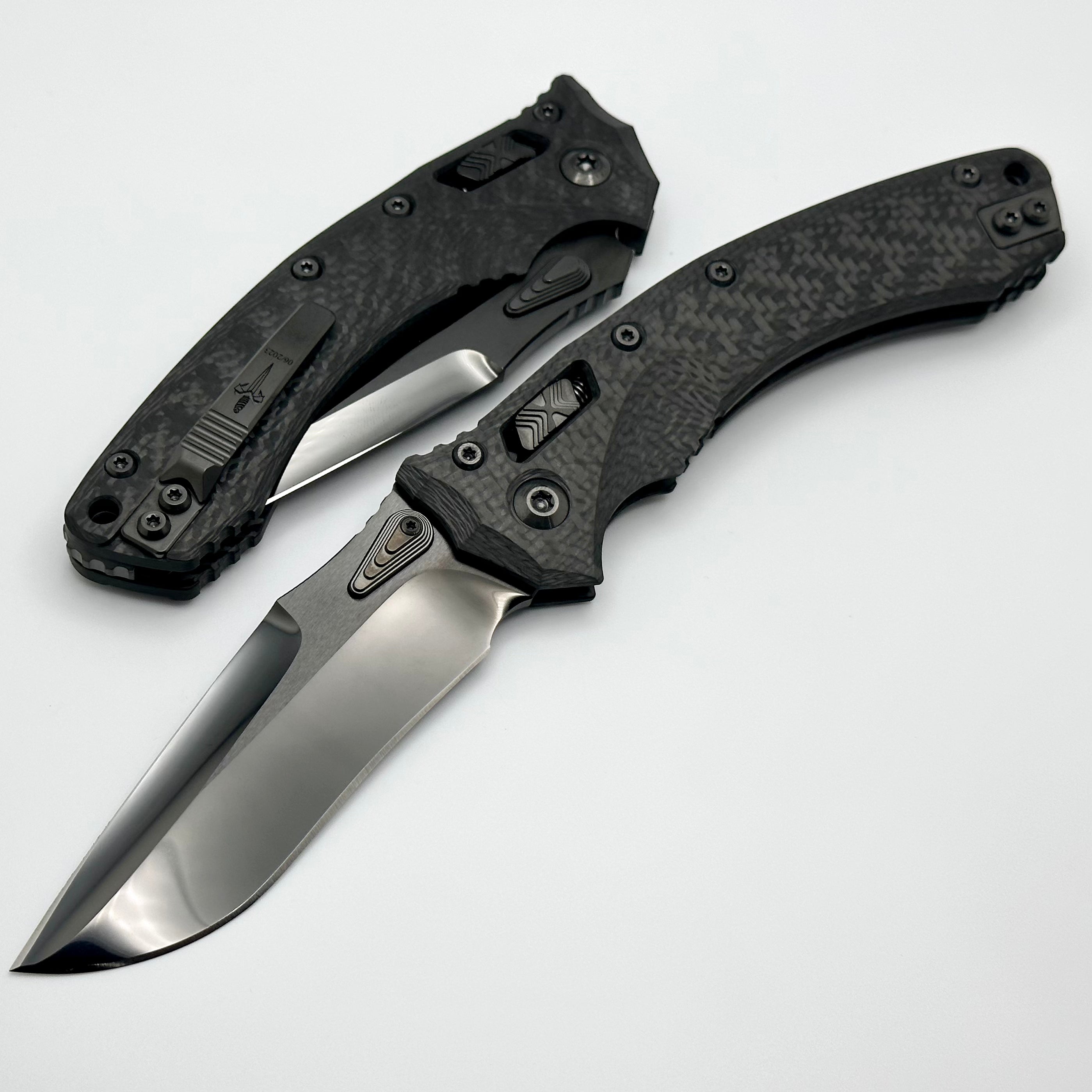 Marfione Custom Knives Amphibian RAM-LOK DLC Diamondwash M390 & Carbon Fiber Handles w/ DLC Two Tone Accents