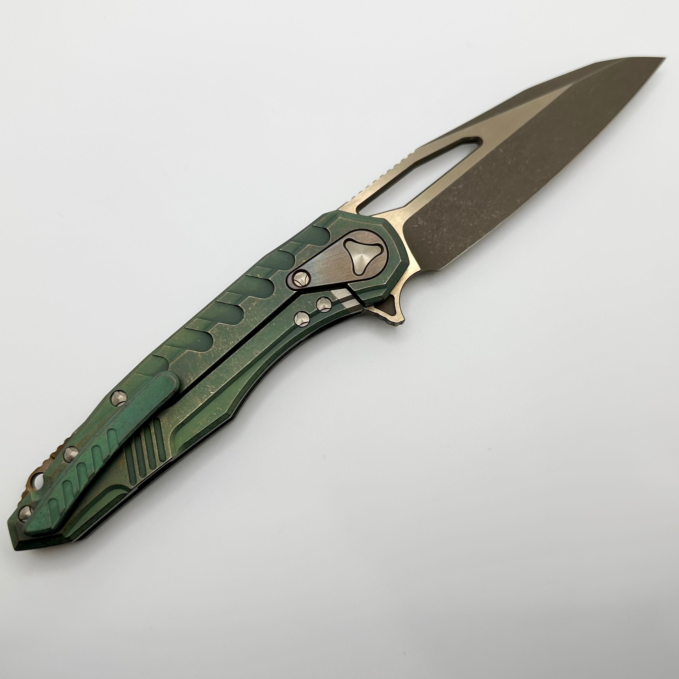 Marfione Custom Knives Sigil MK6 Antique Green & Bronzed Two-Tone Apocalyptic PRE OWNED S/N 013