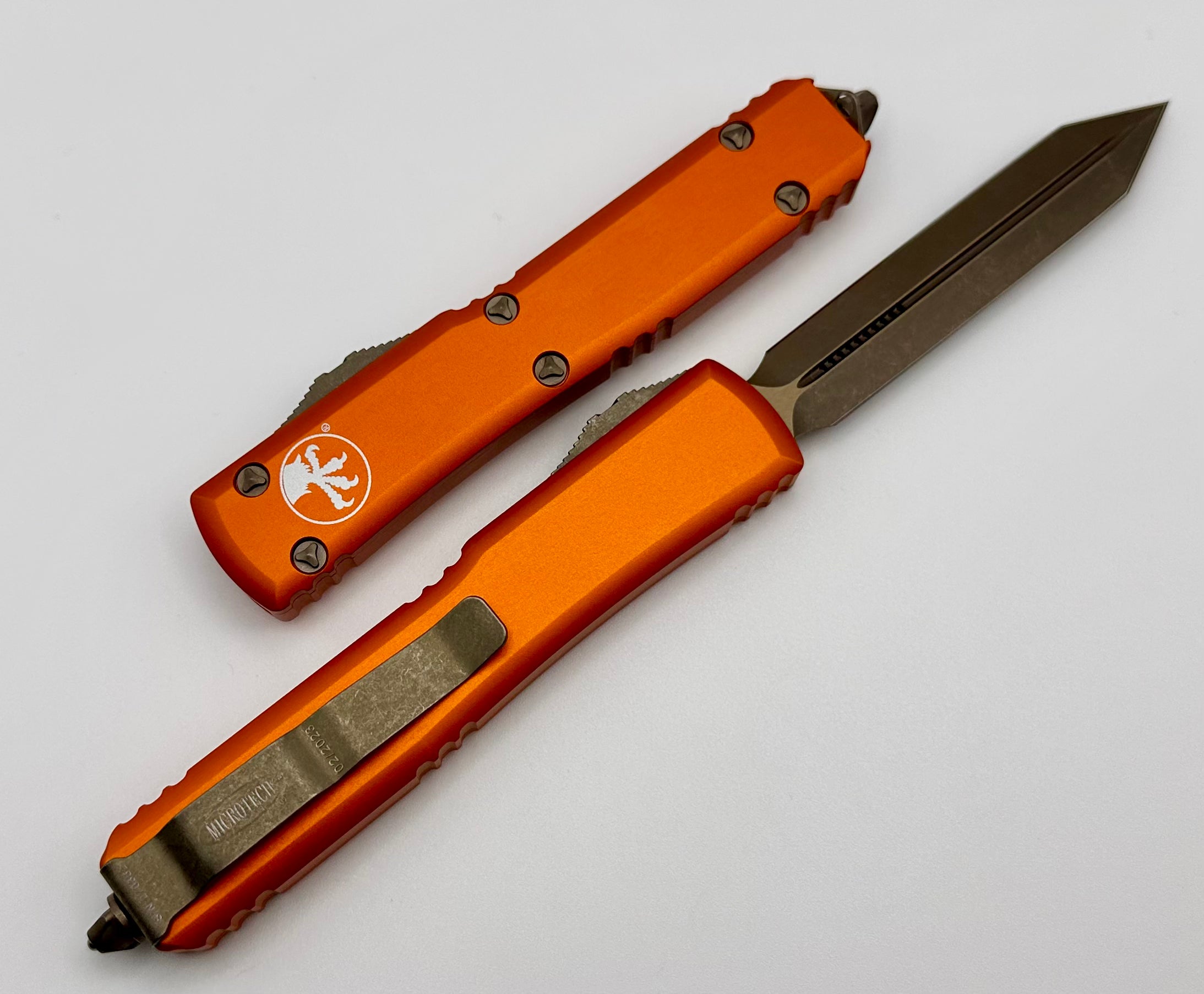 Microtech Ultratech Spartan Bronze Apocalyptic Standard & Orange  223-13APOR