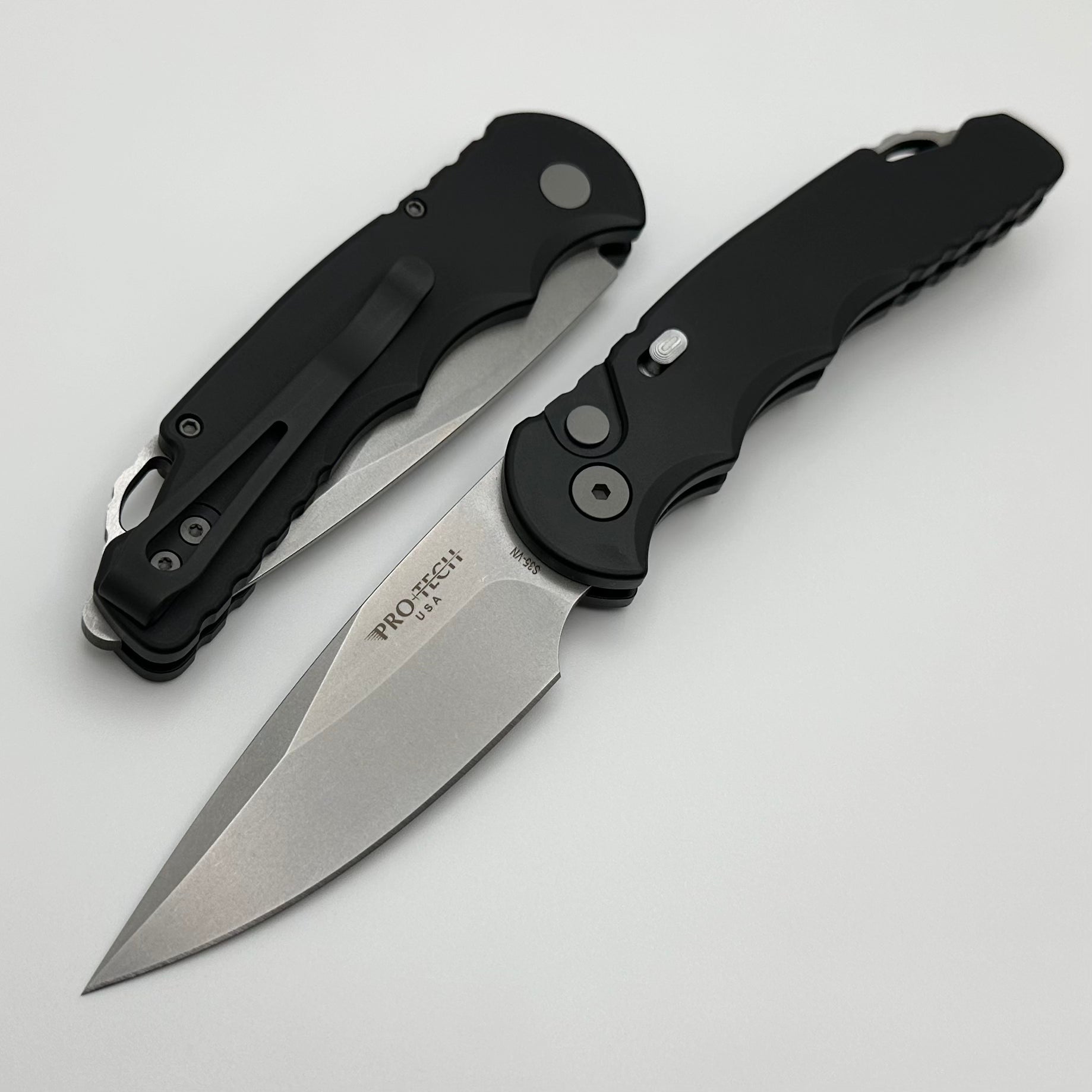 Pro-Tech TR-5 Black Handle w/ Stonewash S35VN T501