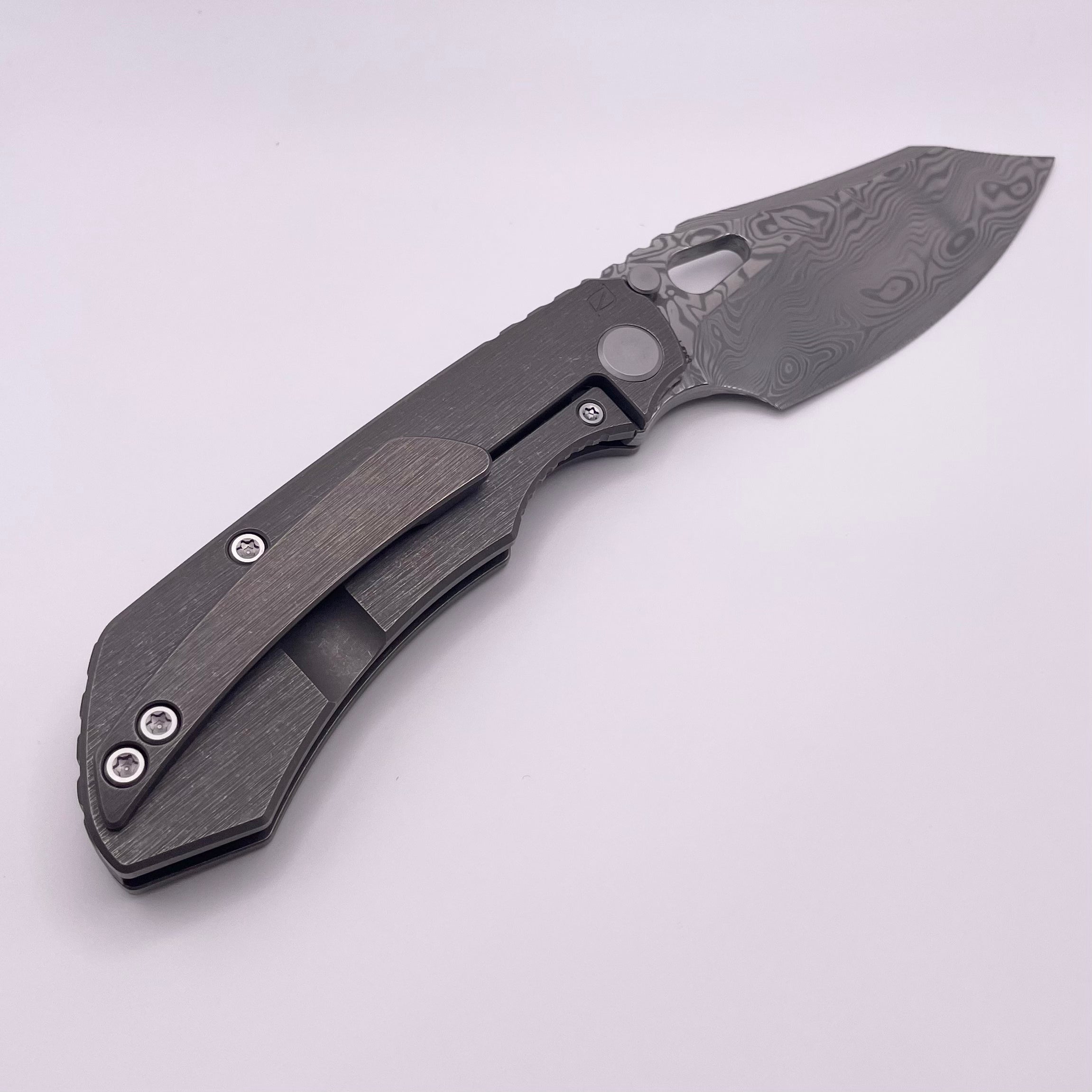 BLEMISH Custom Knife Factory Rotten Design Evo 4.0 Damasteel w/ Tumbled Handles