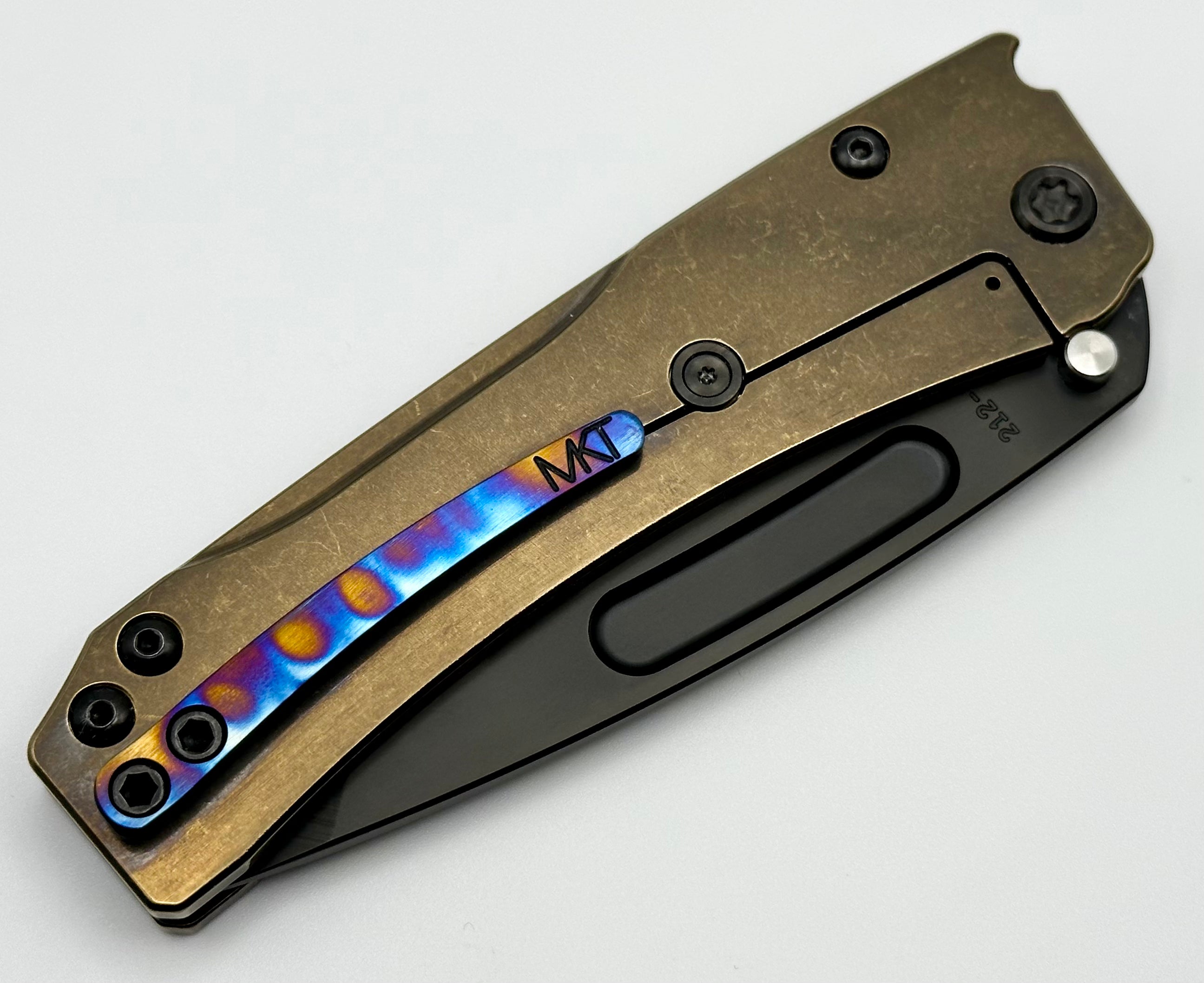 Medford Knife Slim Midi PVD Tanto S45VN w/ Faced/Flamed Bronze Handles & PVD Hardware/Clip