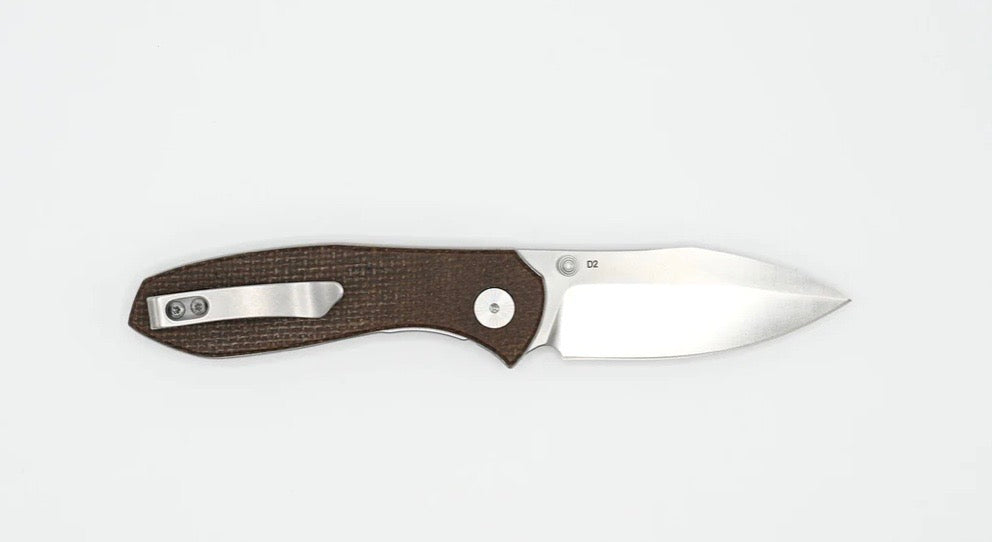 Eikonic Knives Kasador Brown Canvas Micarta & D2 331SBR